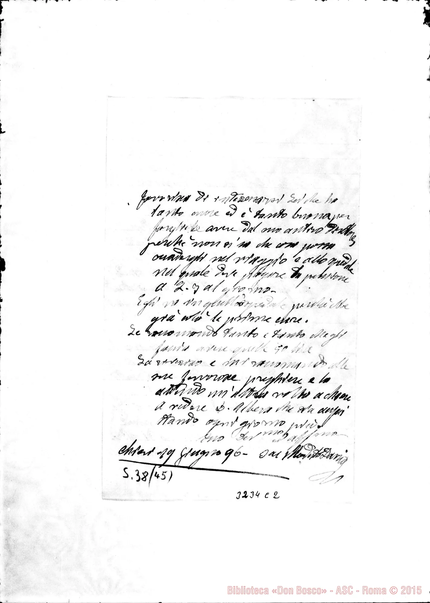 Fotogramma C 2 — Don Modesto Davico-Car.mo Sig. Chieri, 19-06-1896