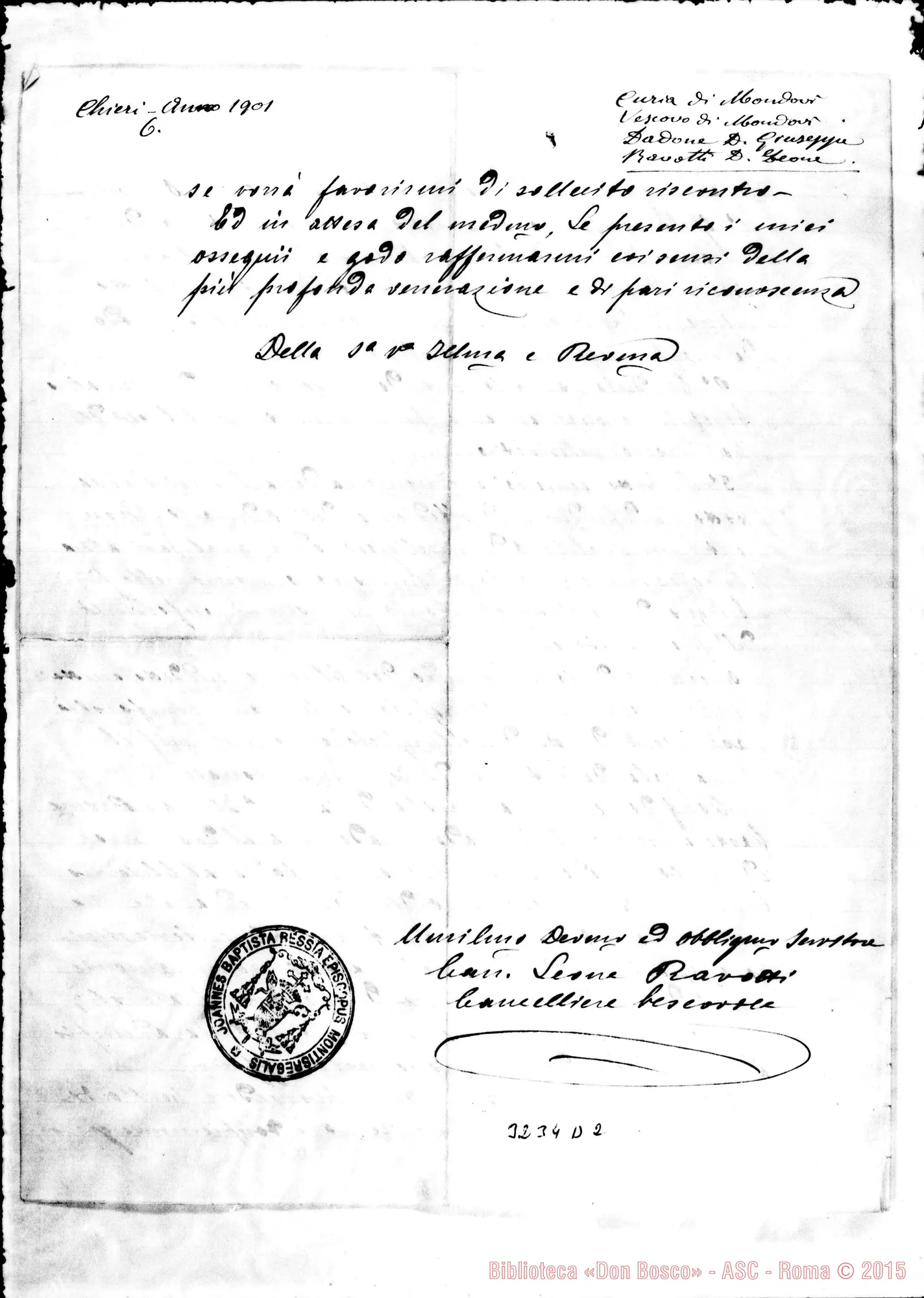 Fotogramma D 2 — Ravotti Don Leone-Don Rua. Mondovì, 24-05-1901