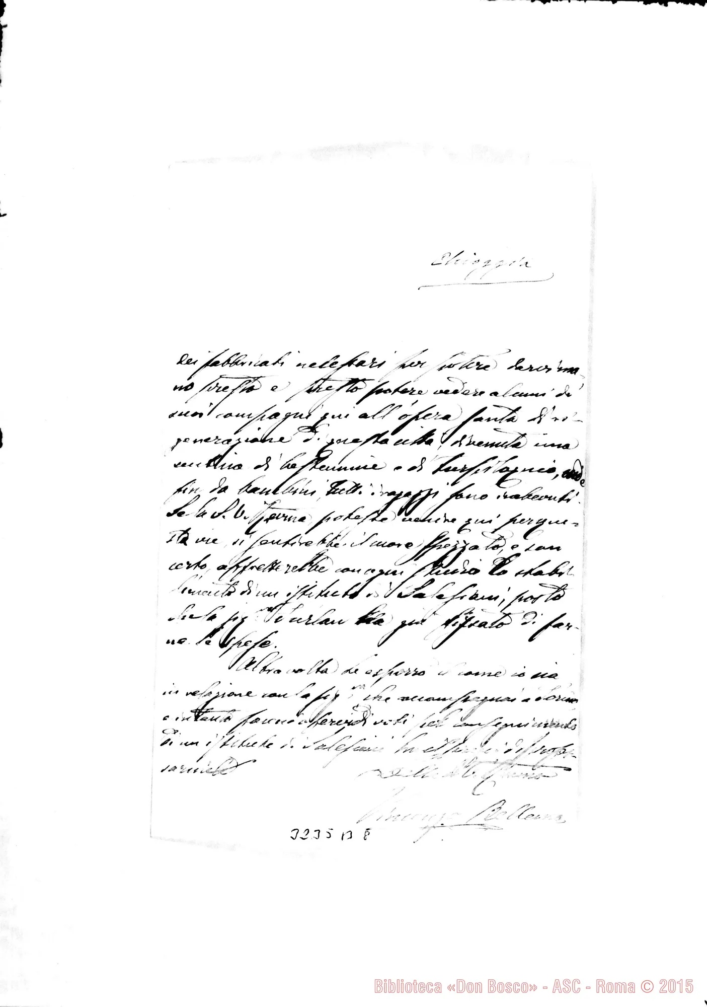 Fotogramma B 8 — Vincenzo Bellemo-Don Rua. Chioggia, 28-05-1894. Autogr. Rua