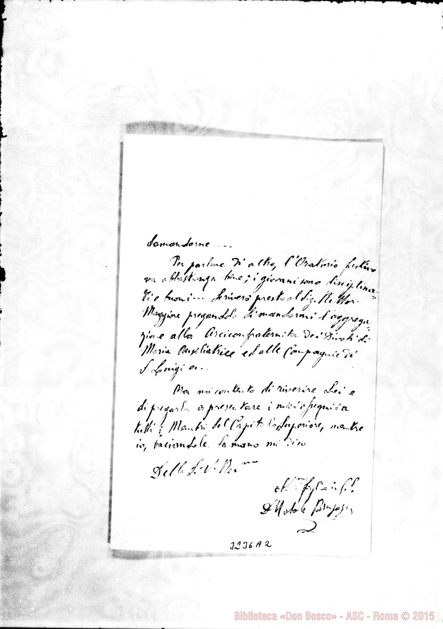 Fotogramma A 2 — Don Natale Brusasca-Sig. Prefetto. Mogliano V., 30-03-1903