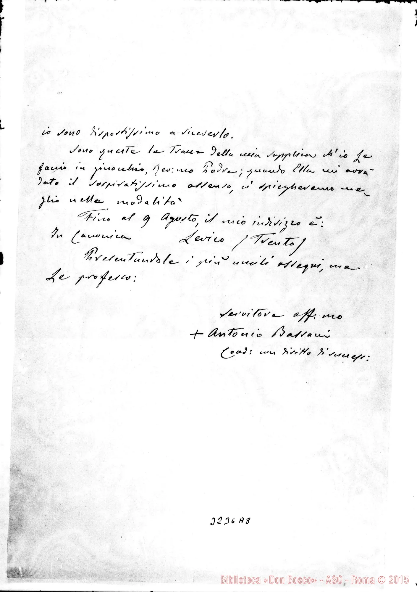 Fotogramma A 8 — Antonio Bassani, vesc. aus.-Don Rua. Chioggia, 16-07-1908