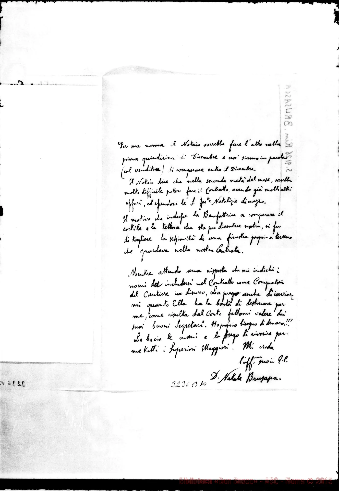 Fotogramma B 10 — Don Natale Brusasca-Don Rinaldi, il 29-11-1909 Autogr. Rinaldi