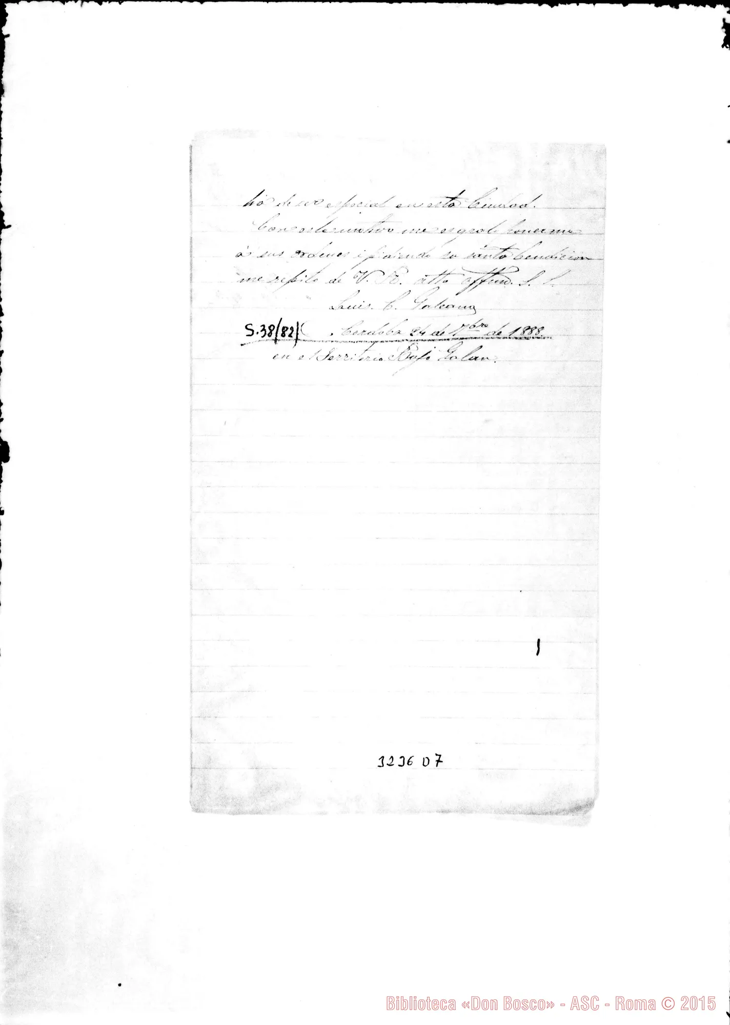 Fotogramma D 7 — Córdoba (Argentina): Luis C. Galeano-Don Rua. Cordoba, 24-09-1888