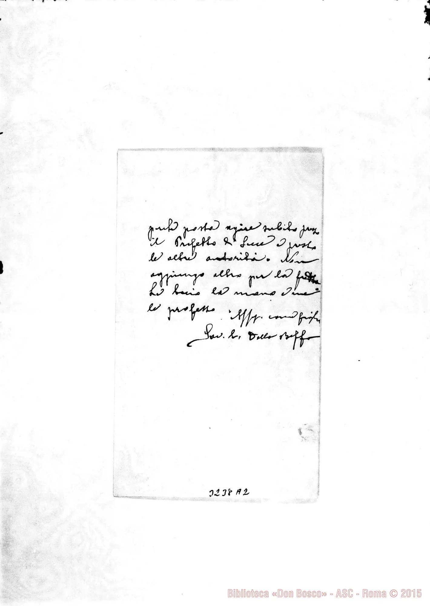 Fotogramma A 2 — Don Ambrogio Della Beffa-Rev.do Sig. Corigliano, senza data