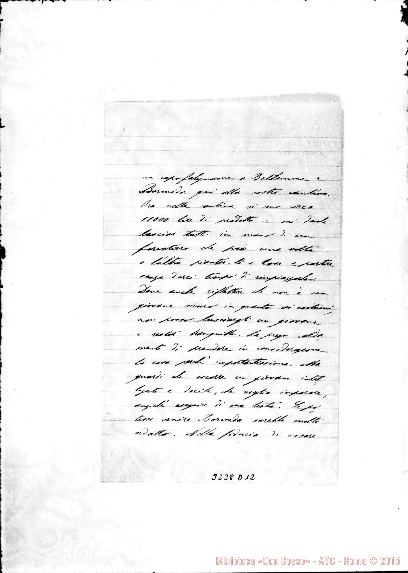 Fotogramma D 12 — Don Ruggero Coradini-Don Lazzero. Cremisan, 10-01-1894