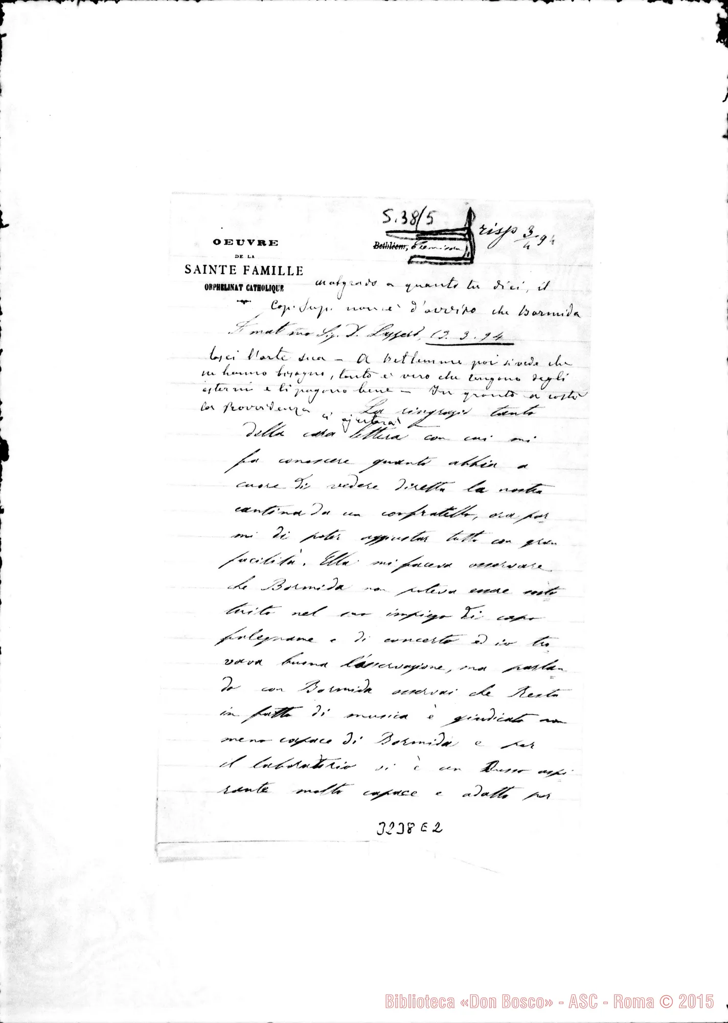 Fotogramma E 2 — Don Ruggero Coradini-Don Lazzero. Cremisan, 13-03-1894