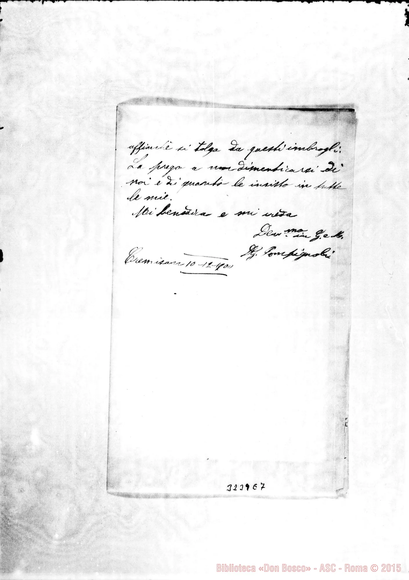 Fotogramma E 7 — Don Pompignoli-Don Durando. Cremisan, 10-12-1900