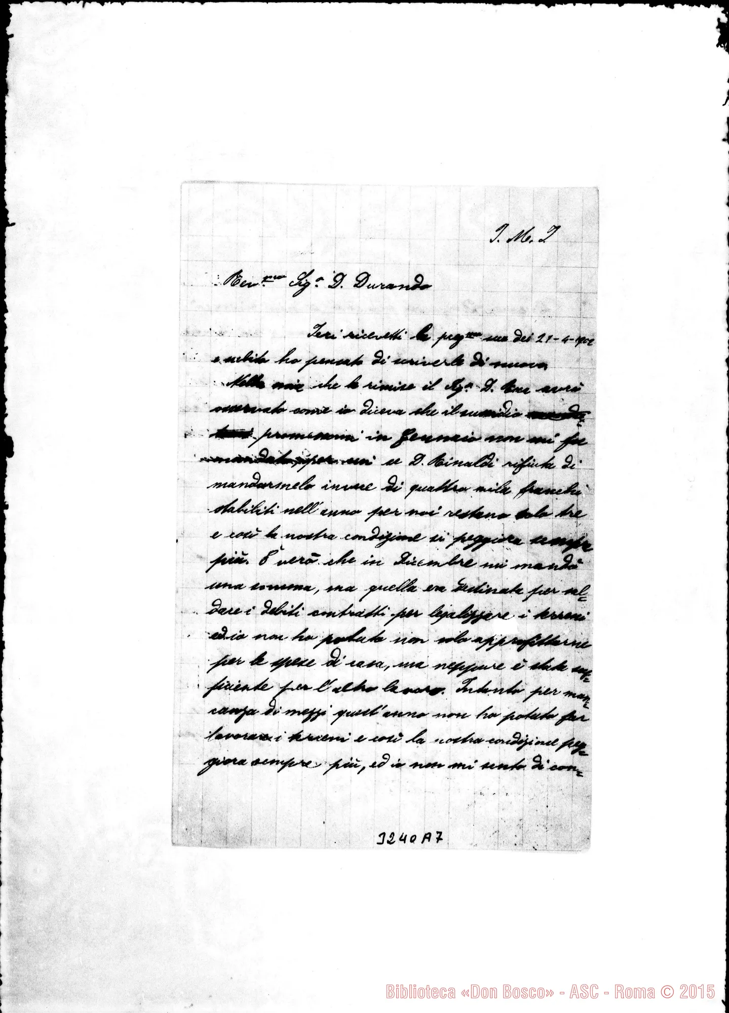 Fotogramma A 7 — Don Pompignoli-Don Durando. Cremisan, 4-05-1902