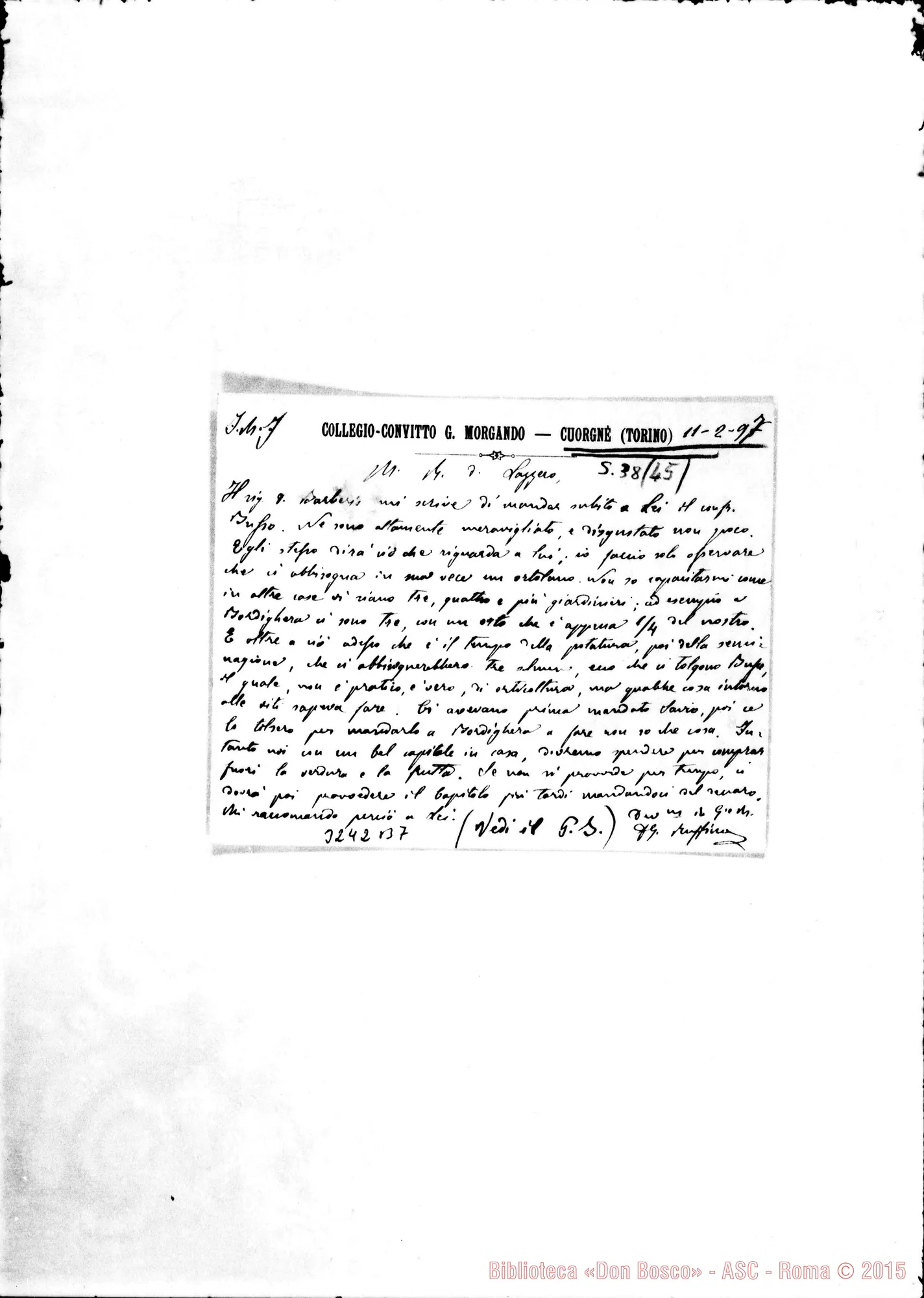 Fotogramma B 7 — Don Ruffino Giacomo-Don Lazzero. Cuorgnè, 11-02-1897