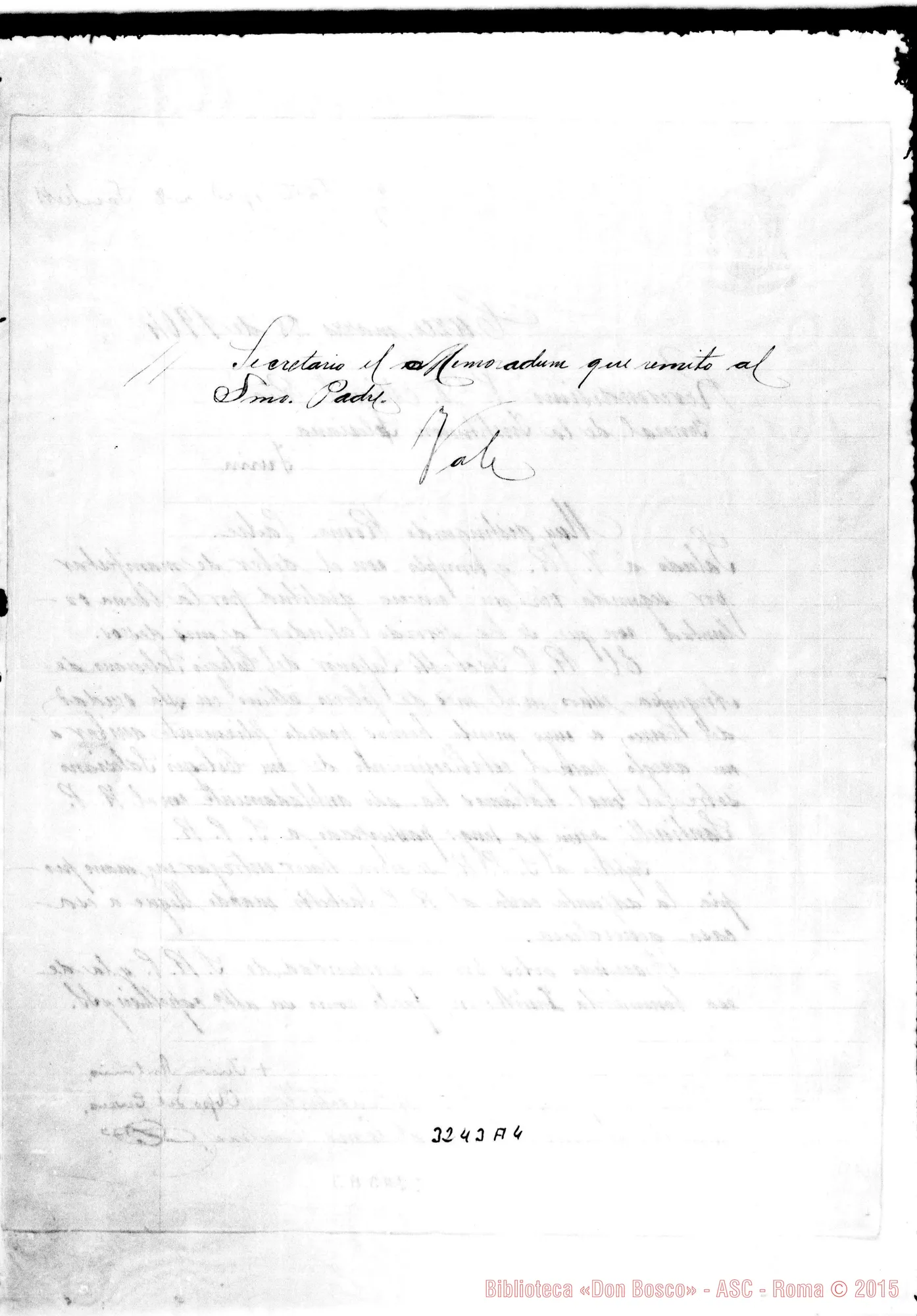 Fotogramma A 4 — Juan Antonio Falcón, vesc.-Don Rua. Cuzco, 28-03-1904 Autogr. Rua