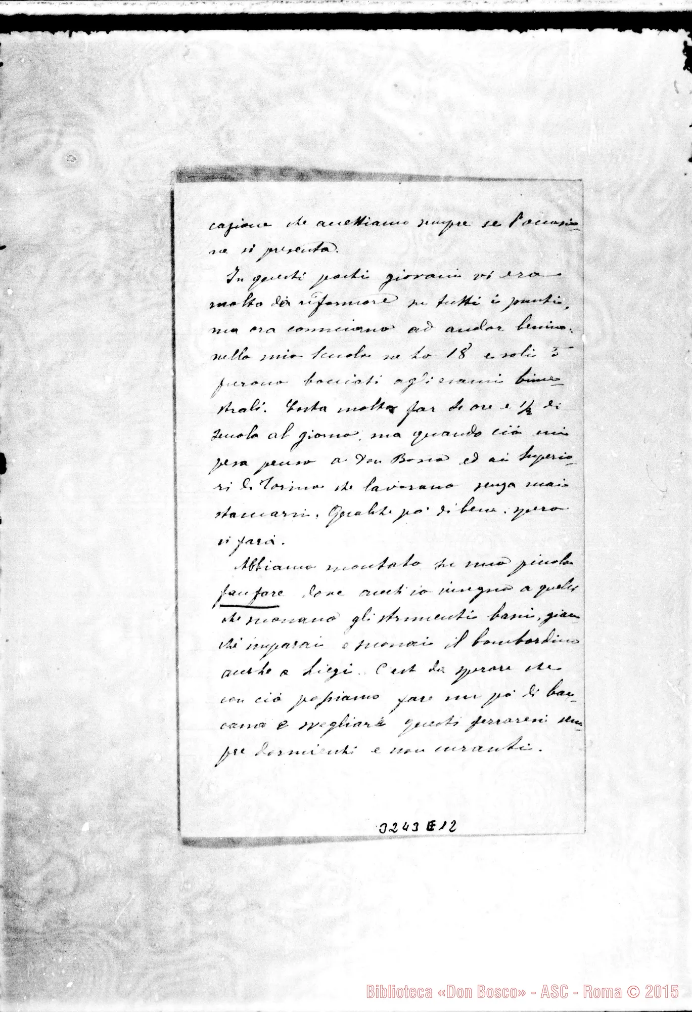 Fotogramma E 12 — Don Caboni Giovanni-Don Lazzero. Ferrara, 1-01-1897