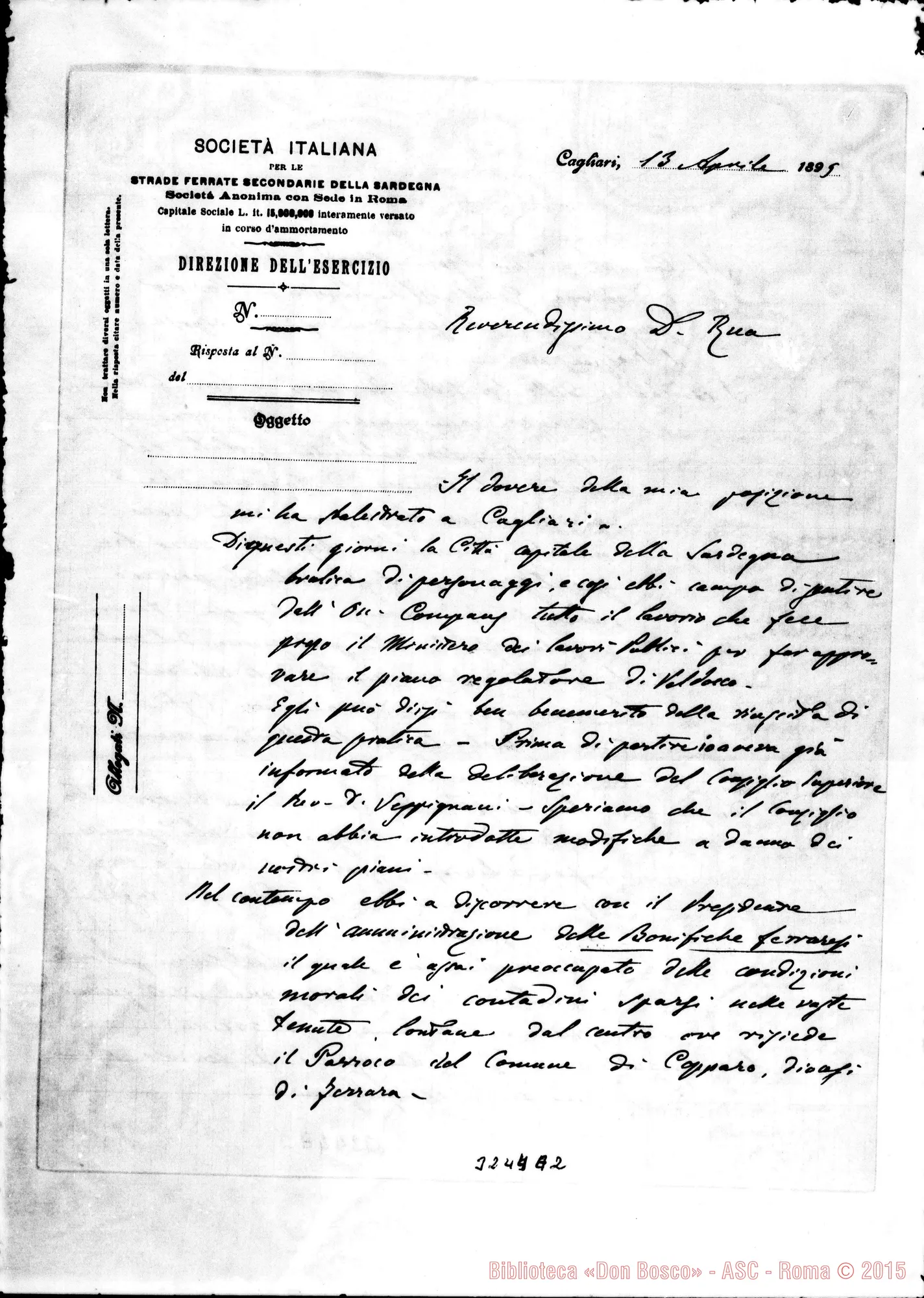 Fotogramma A 2 — Dalle Strade Ferrate della Sardegna-Don Rua. Cagliari, 13-04-1899