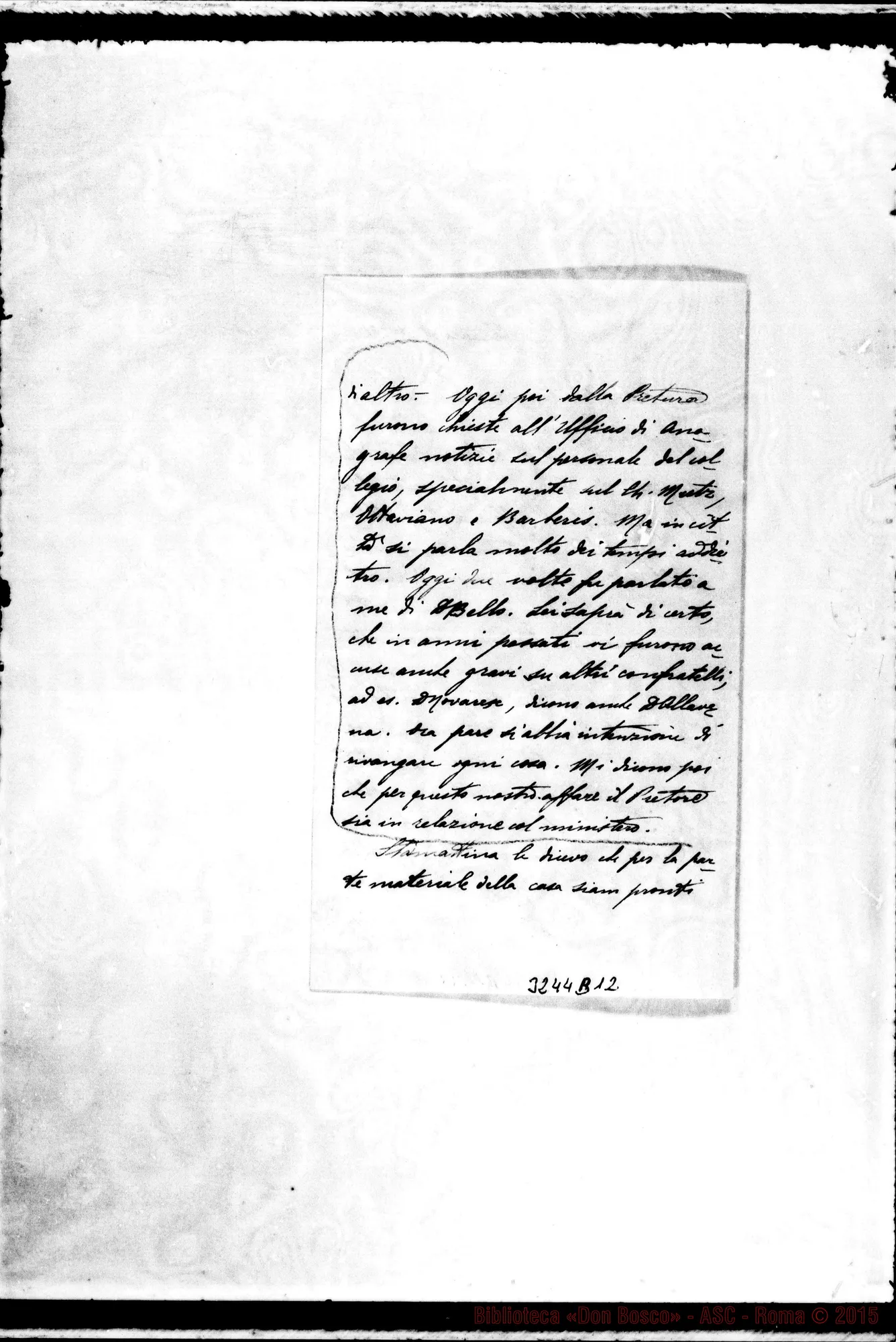 Fotogramma B 12 — Don Francesco De Agostini-Don Cerruti. Ferrara, 10-12-1907