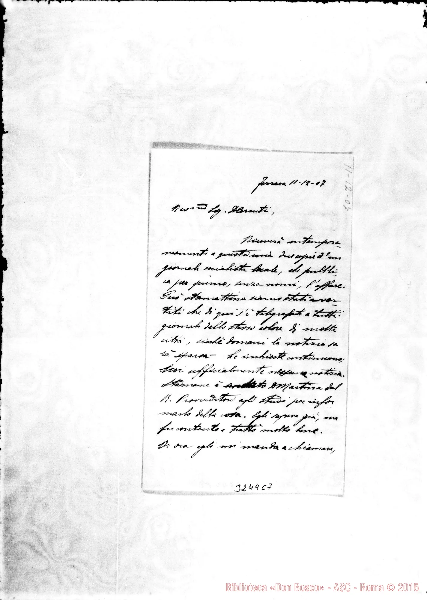 Fotogramma C 7 — Don Francesco De Agostini-Don Cerruti. Ferrara, 11-12-1907