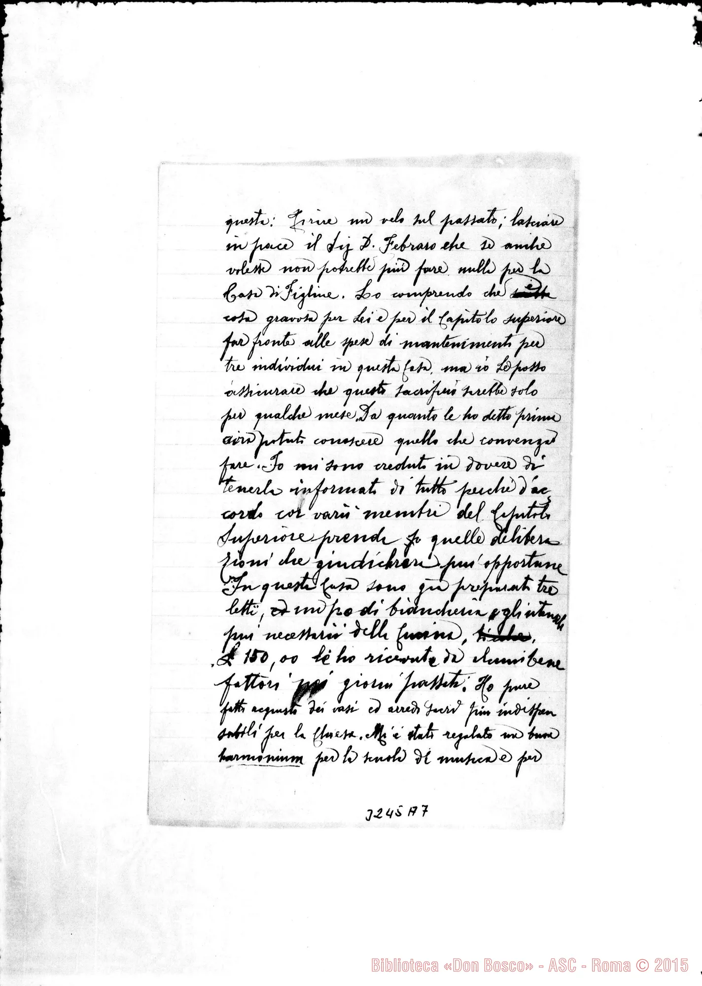 Fotogramma A 7 — Don Giovanni Roccia-Don Rua. Figline, 27-01-1899 Autogr. Rua