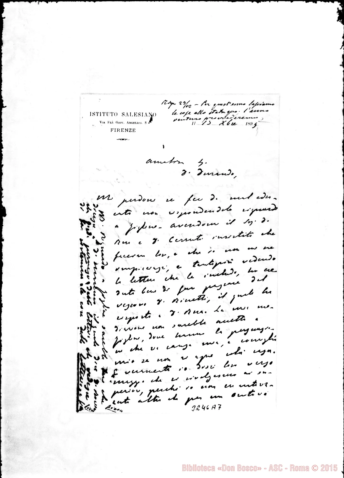 Fotogramma A 7 — Don Stefano Febraro-Don Durando. Firenze, 13-12-1899