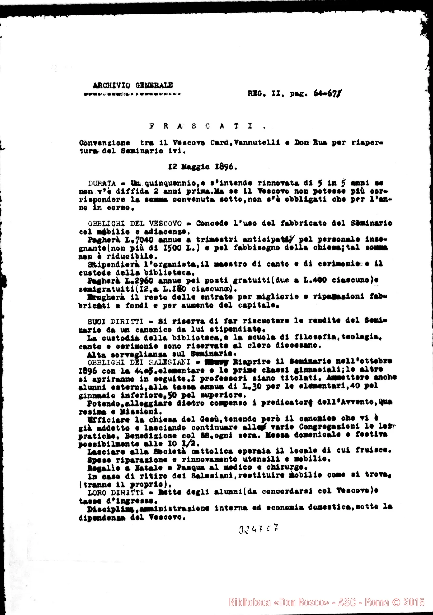 Fotogramma C 7 — Convenzioni: copie, il 12-05-1896