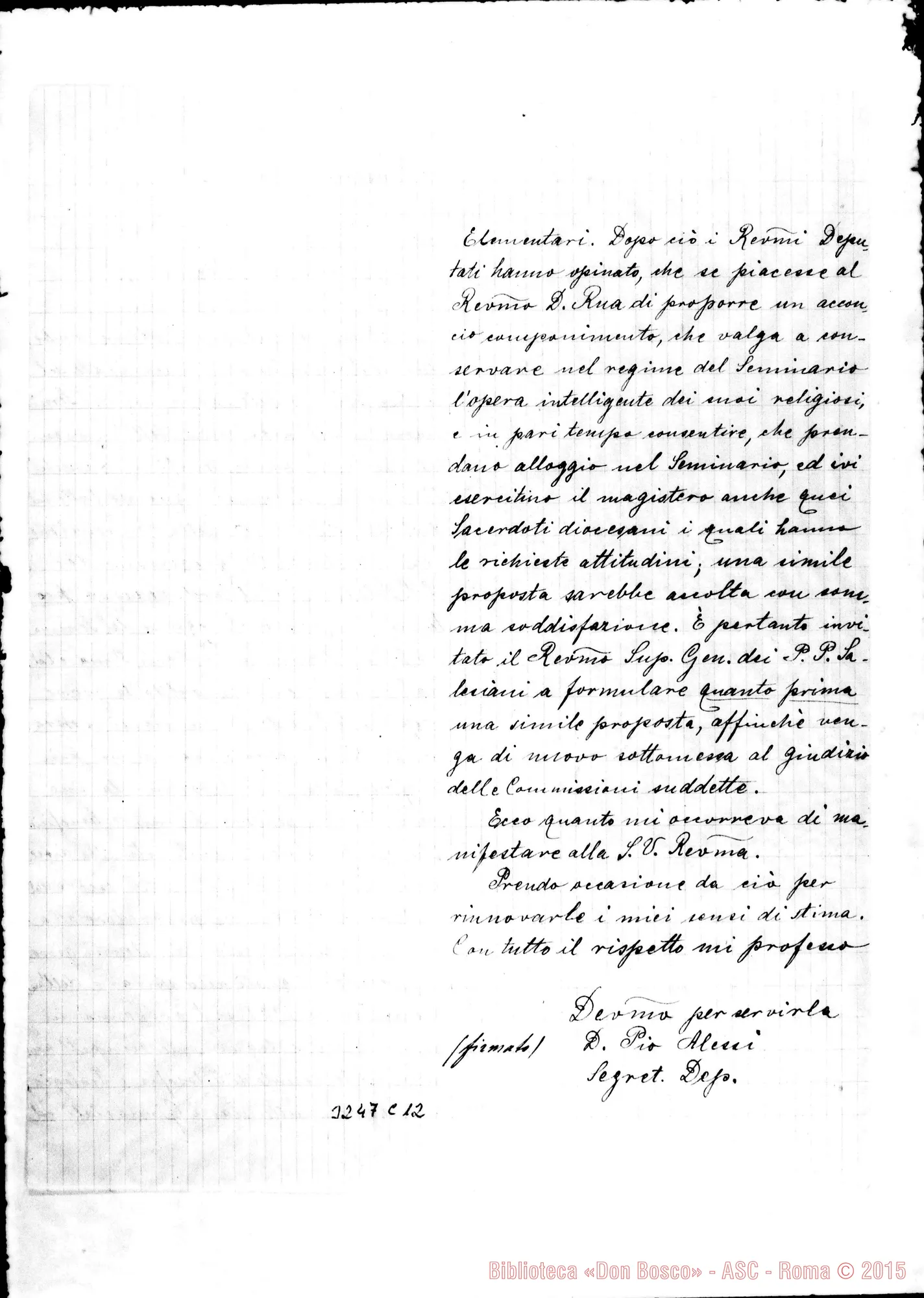 Fotogramma C 12 — Don Pio Alessi-Rev.mo Sig. Frascati, 6-04-1899 Copia