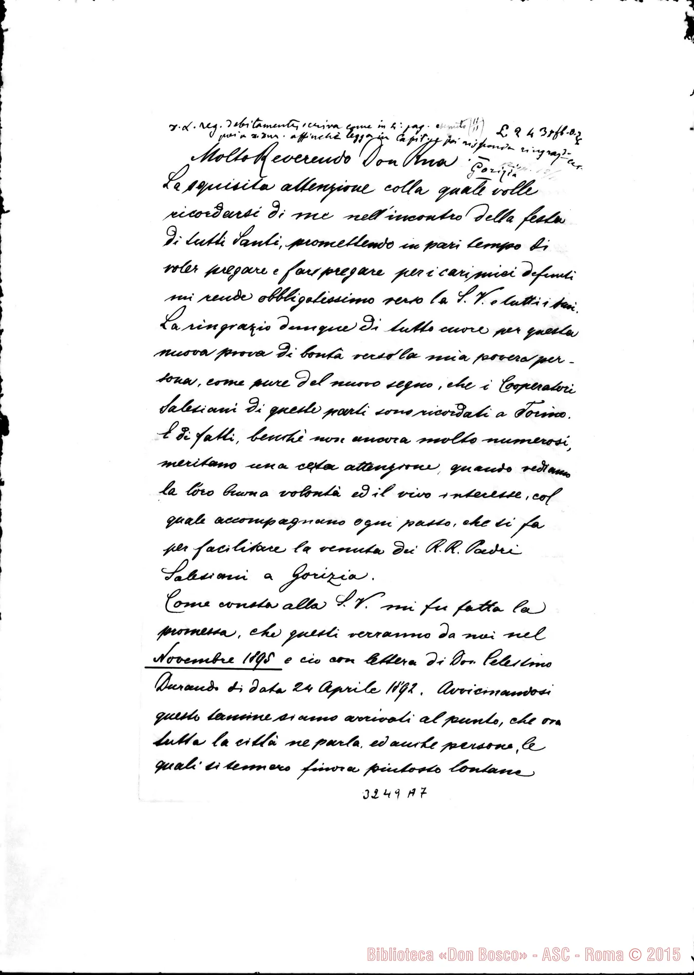 Fotogramma A 7 — Oscar Somaruga-Don Rua. Gorizia, 1-10-1894