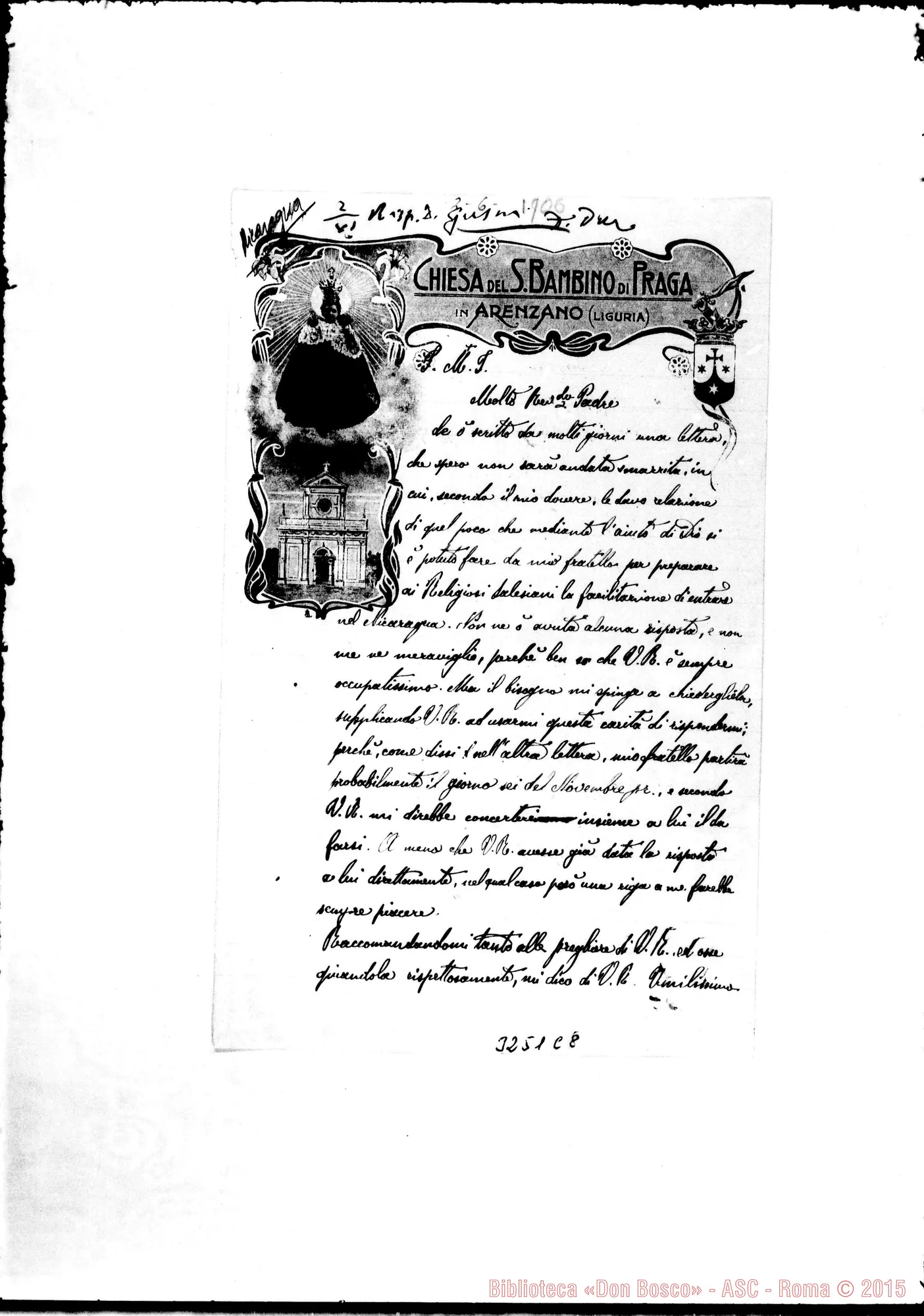 Fotogramma C 8 — Sac. Alessandro di S. Francesco, carmelitano- Don Rua, 2-06-1906 Autogr. Rua