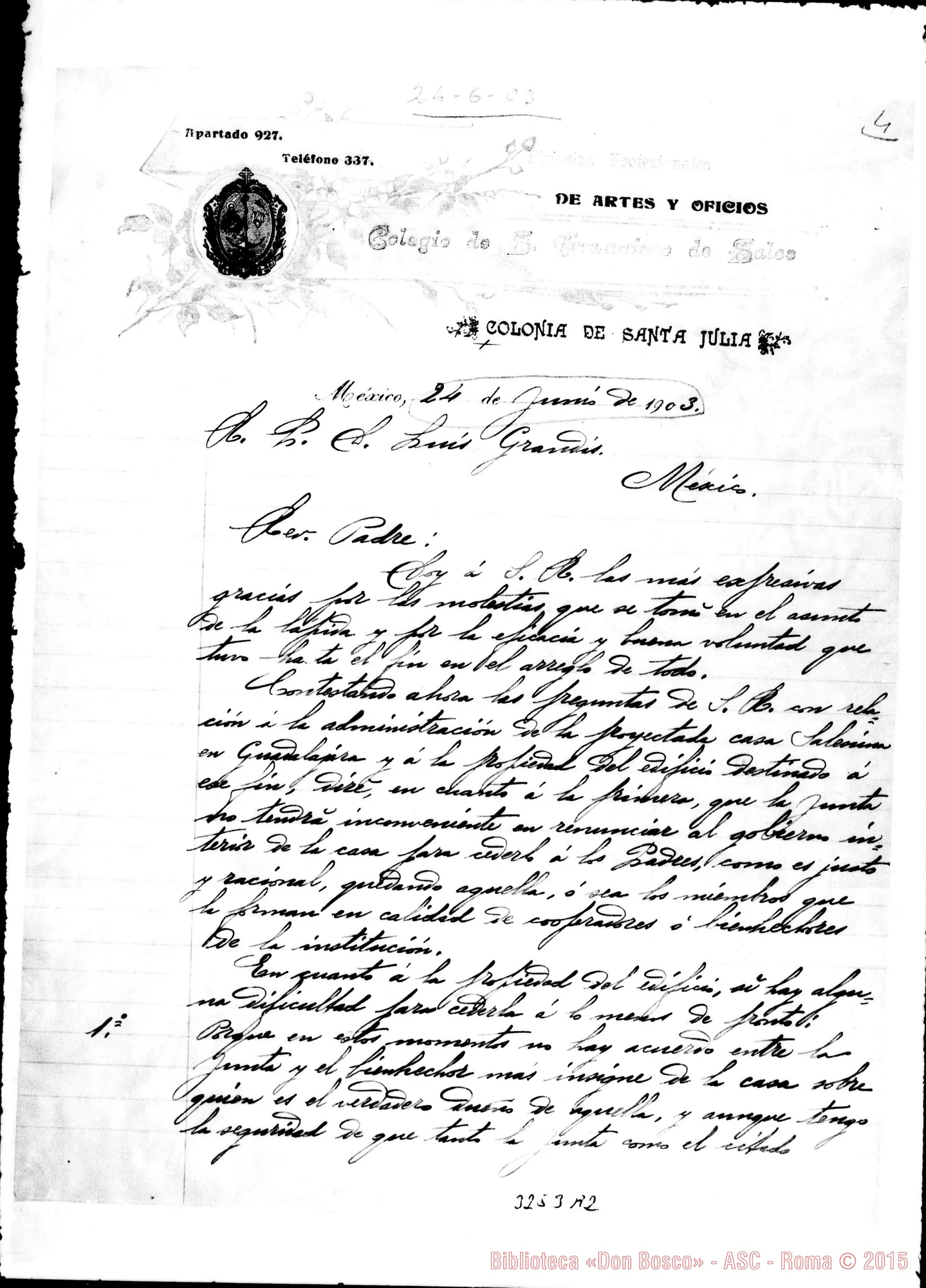 Fotogramma A 2 — José de Jesus Ortiz, vesc.-Don Grandis. México, 24-06-1903