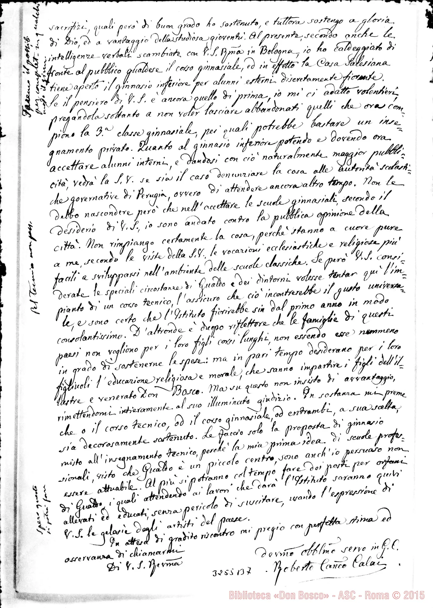Fotogramma B 7 — Don Roberto Calai-Don Rua. Gualdo, 31-07-1899 Autogr. Rua