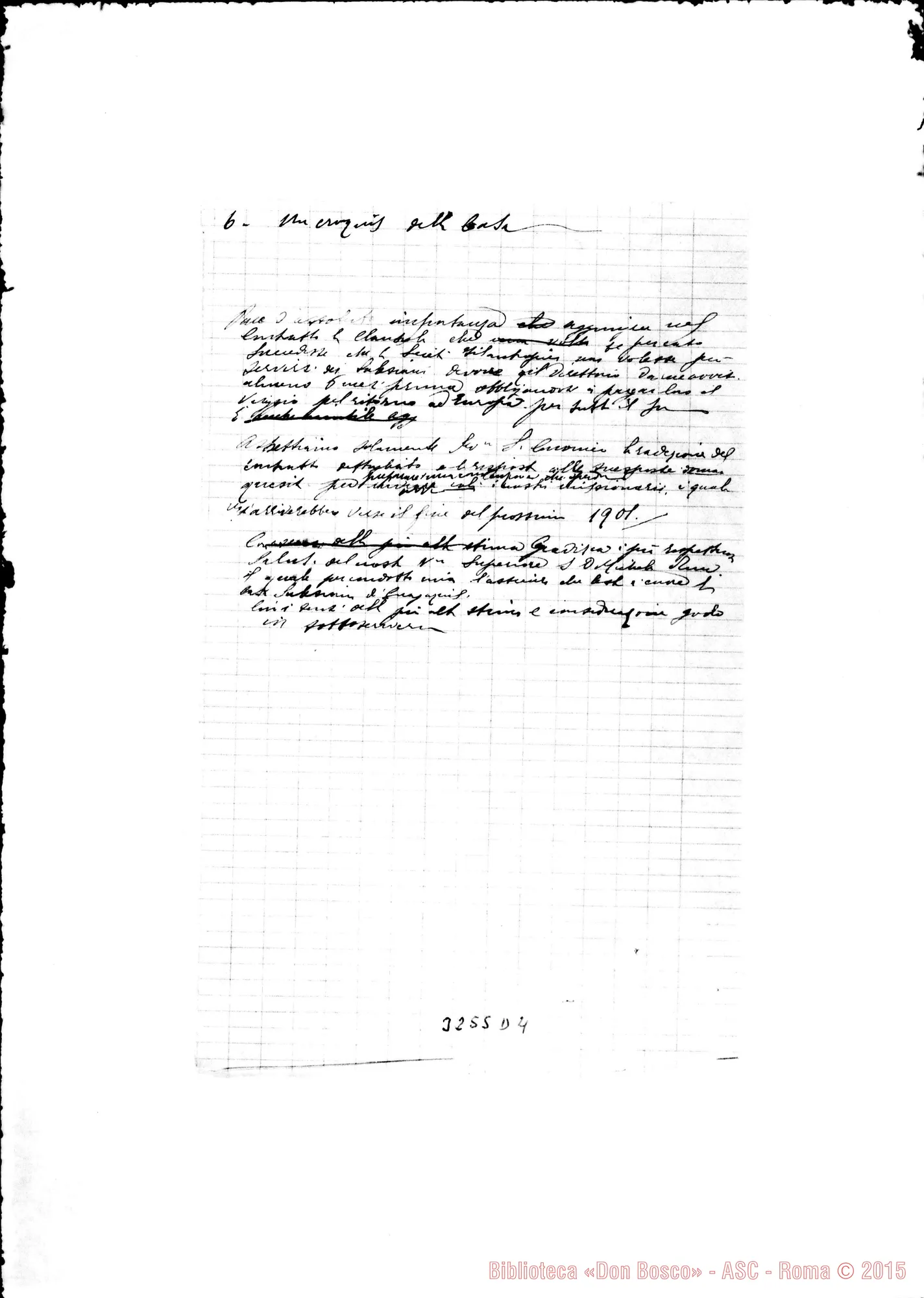 Fotogramma D 4 — Minuta di lettera A Mons. Santistevan