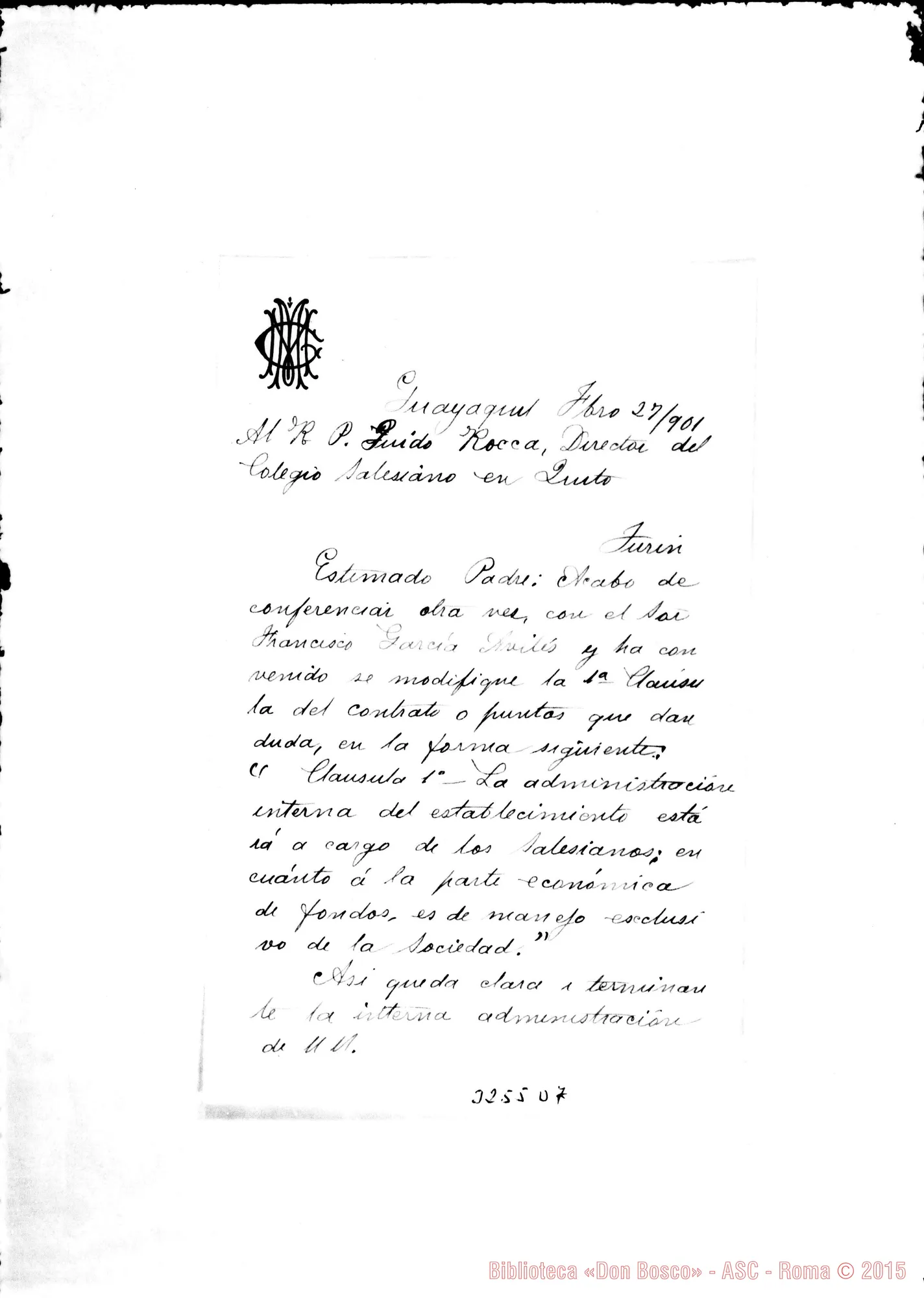 Fotogramma D 7 — Mercedes García Mateus-Don Guido Rocca. Guayaquil, 27-02-1901