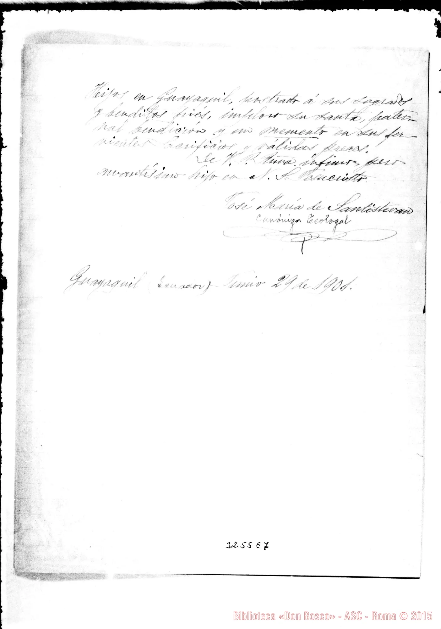Fotogramma E 7 — José Maria de Santistevan-Don Rua. Guayaquil, 29-06-1901