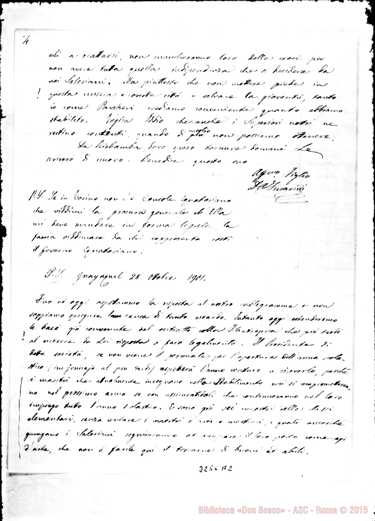 Fotogramma A 2 — Don Fusarini-Don Rua. Guayaquil, 24-10-1901 Autogr. Rinaldi