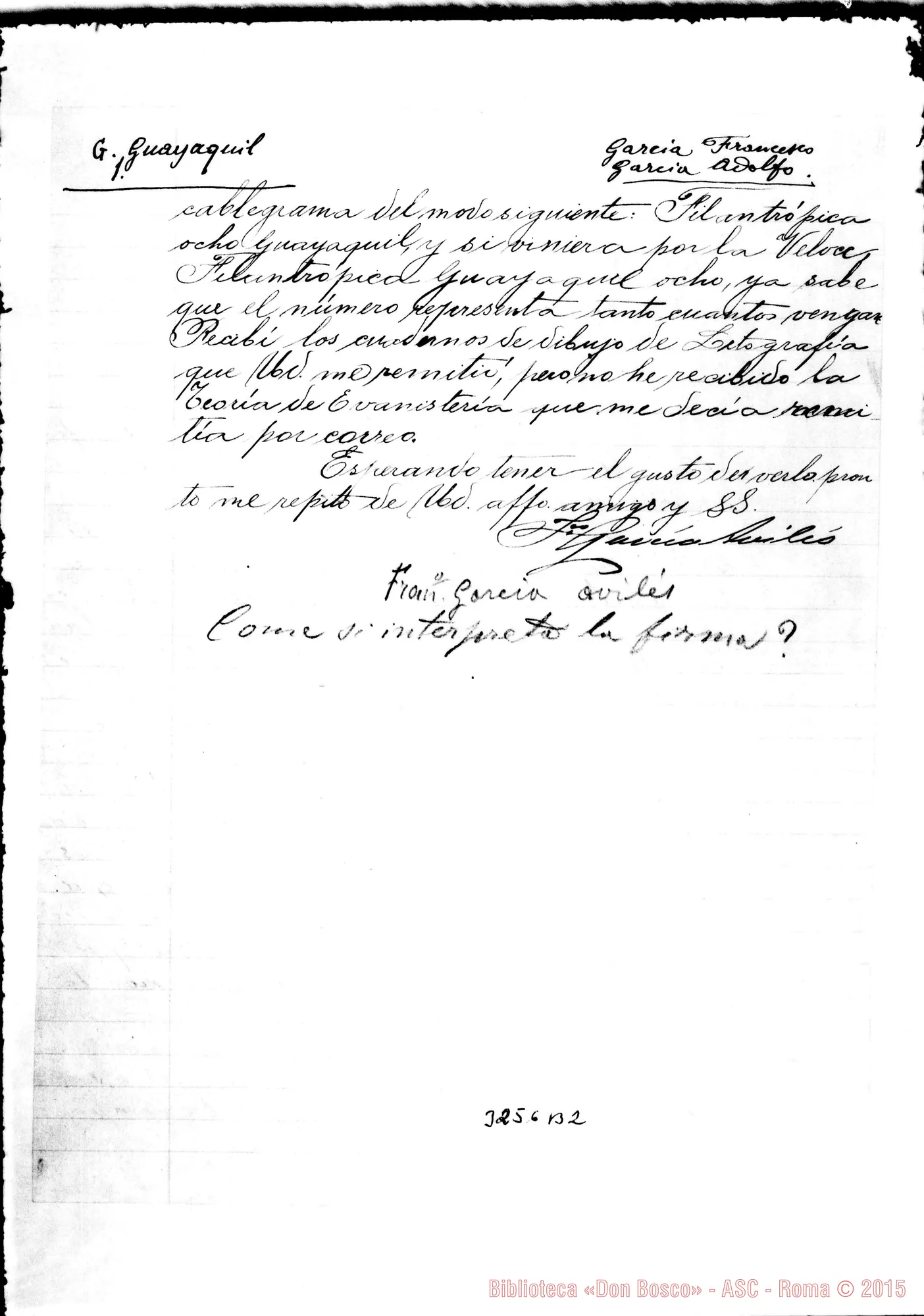 Fotogramma B 2 — Francisco García Avilés-Adolfo García Vega. Guayaquil, 17-09-1902