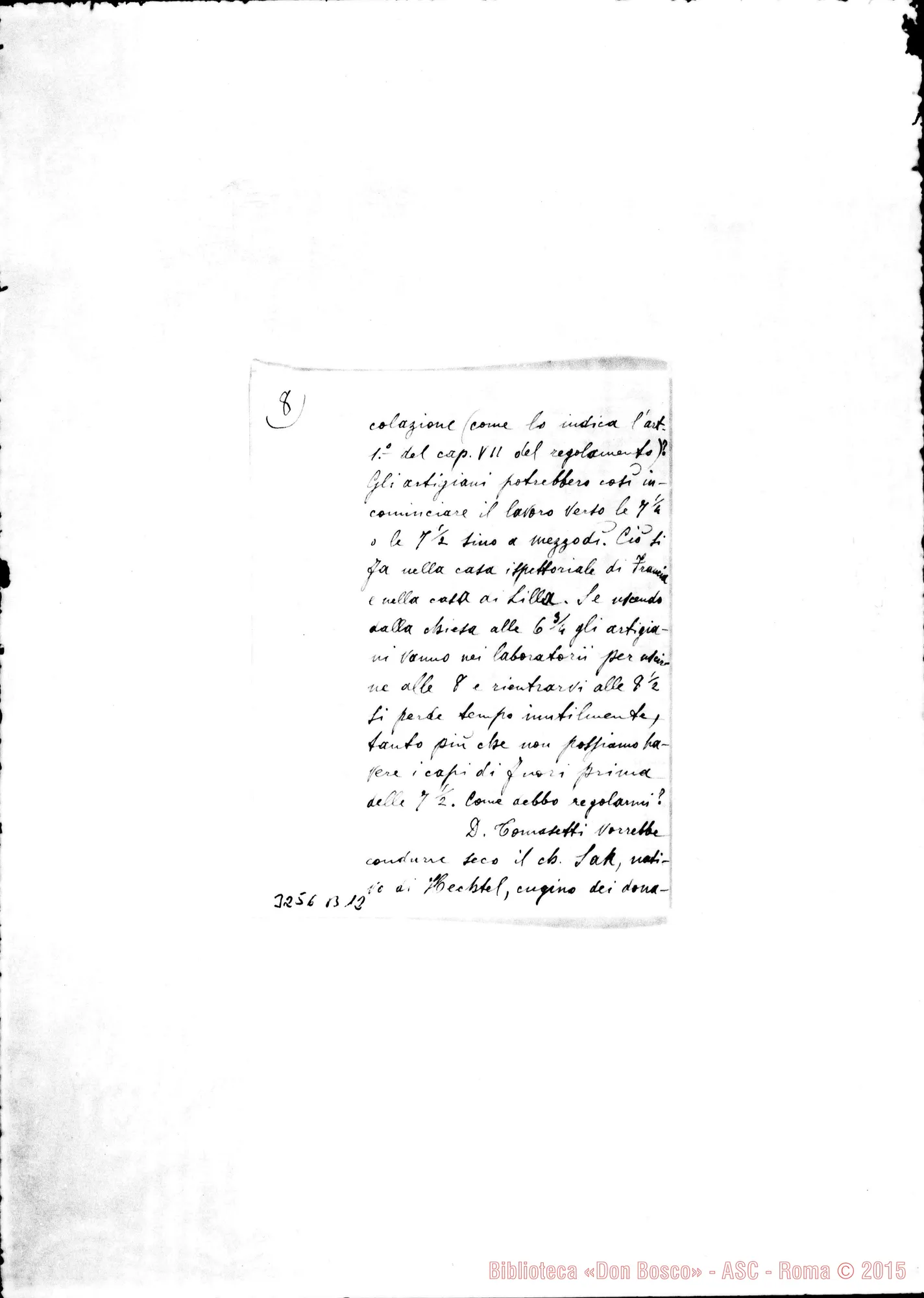 Fotogramma B 12 — Hechtel: Lettera A Don Durando. Liège, senza data. Incompleta