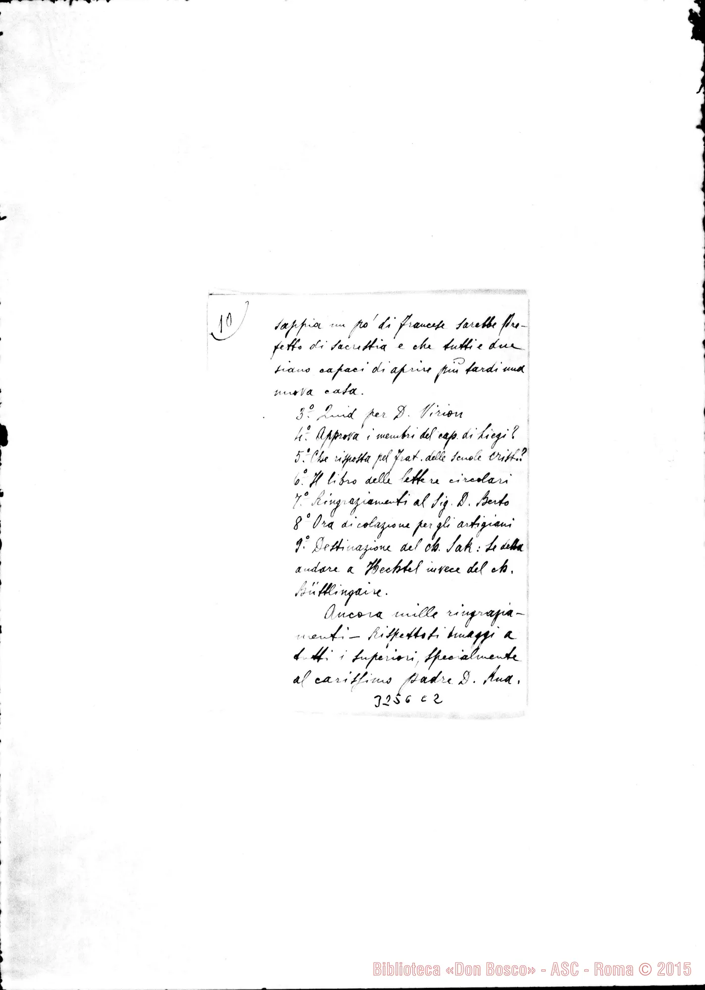Fotogramma C 2 — Hechtel: Lettera A Don Durando. Liège, senza data. Incompleta
