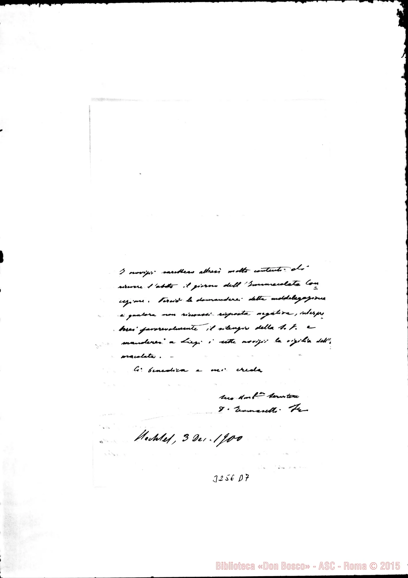 Fotogramma D 7 — Don Frane. Tomasetti-Ispettore. Hechtel, 3-12-1900