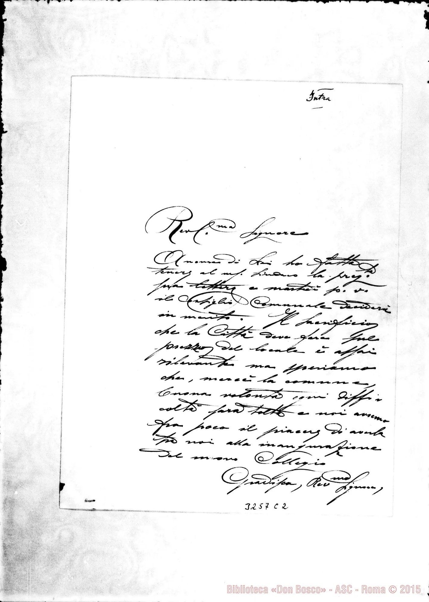 Fotogramma C 2 — J. Ceretti-Rev.mo Sig. Intra, 30-01-1896