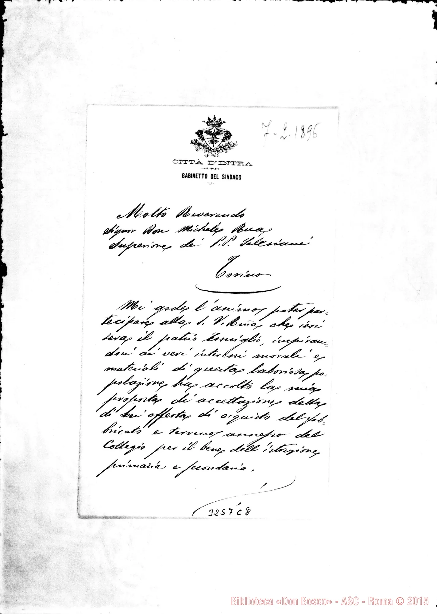 Fotogramma C 8 — Paolo Nava, Sindaco-Don Rua. Intra, 7-02-1896