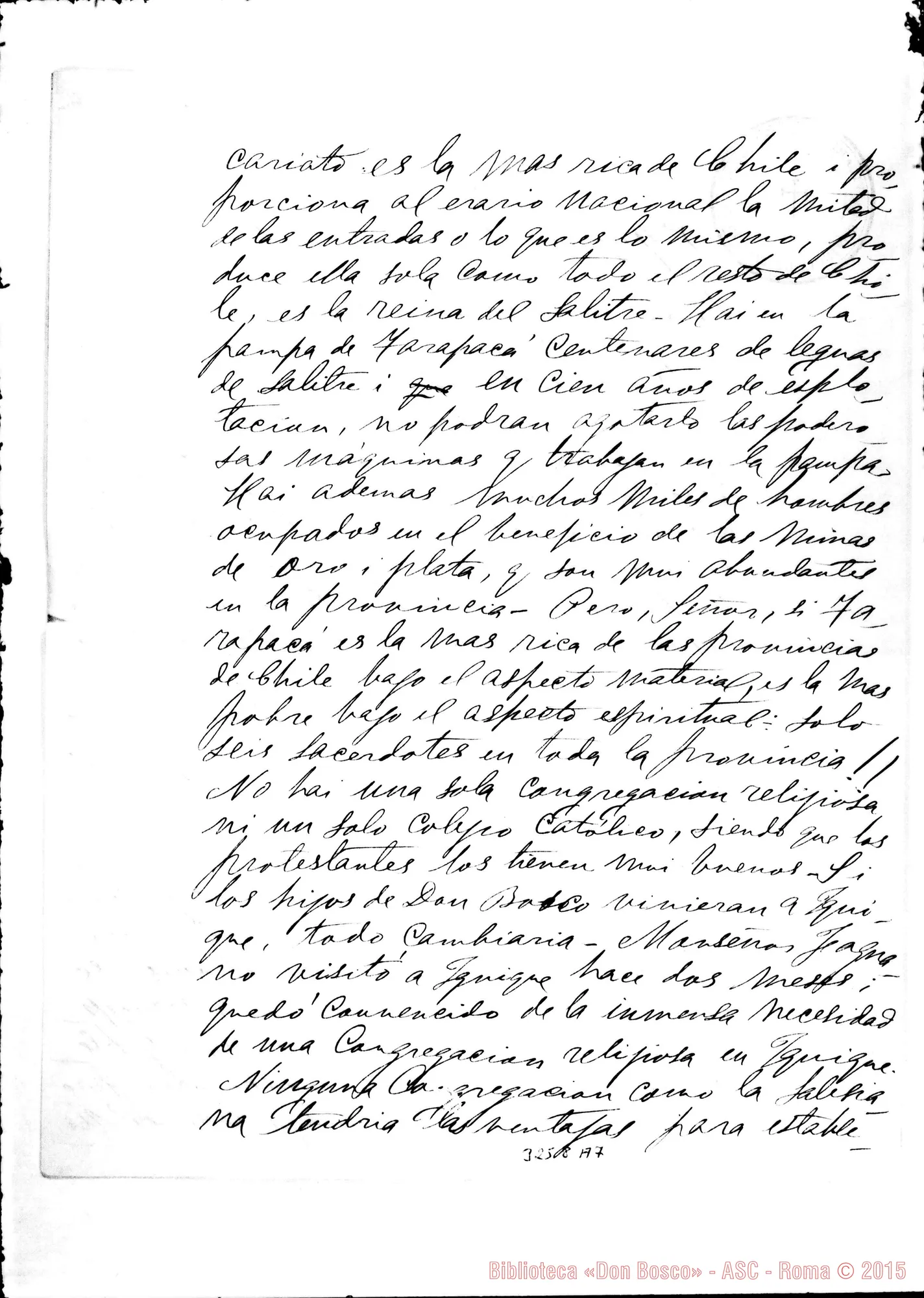Fotogramma A 7 — Iquique: Sac. Daniel Fuensalida-Don Rua. Iquique, 3-12-1893 Autogr. Rua