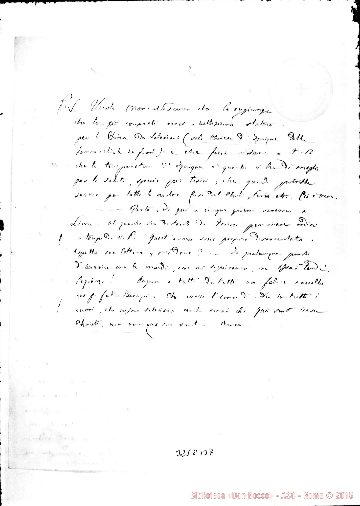 Fotogramma B 7 — Mons. Giacomo Costamagna-Don Rua. Iquique, 13-07-1896