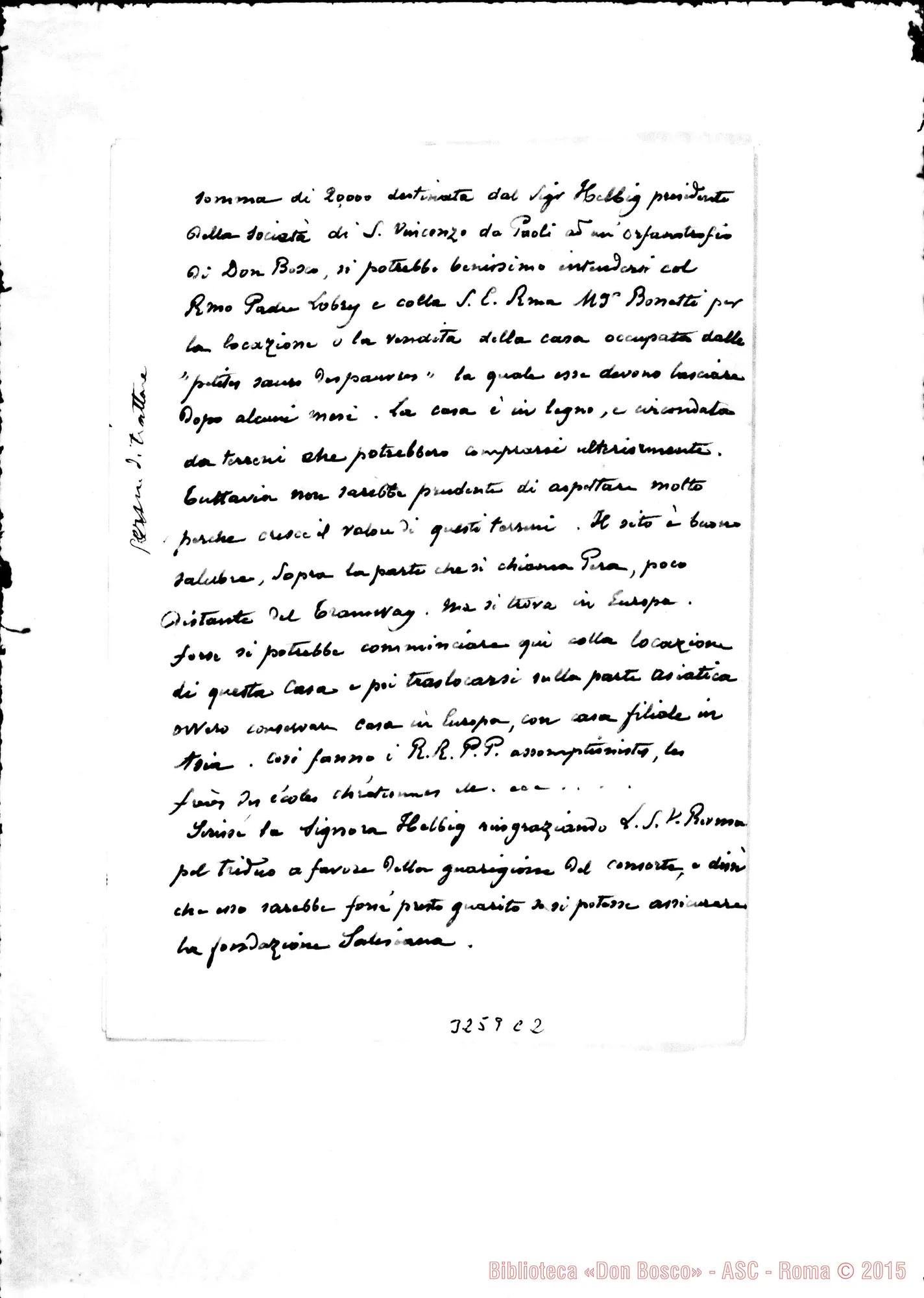 Fotogramma C 2 — Lettera A Amatissimo Padre, senza firma. Beyrouth, 15-01-1896. Autogr. Rua