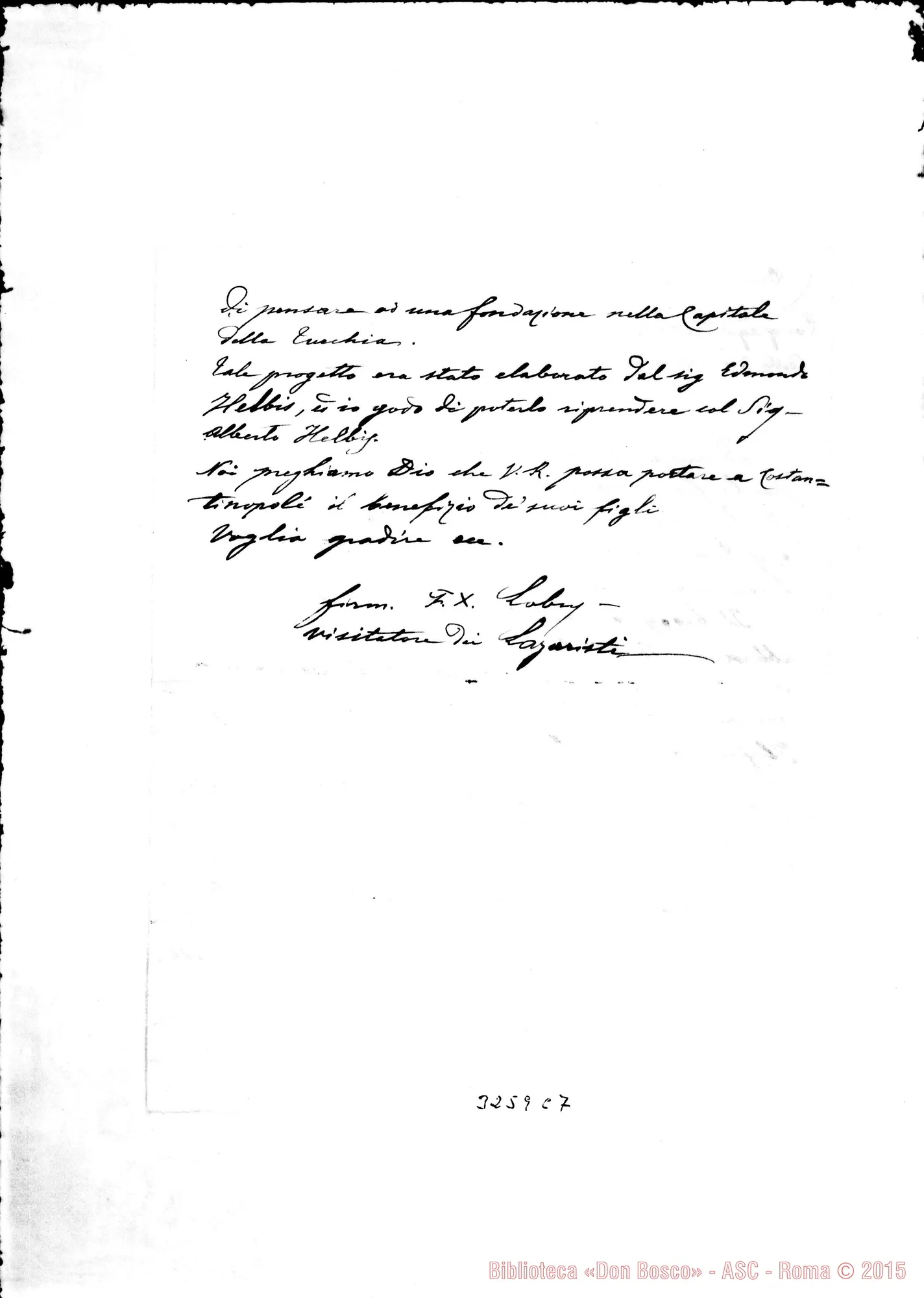 Fotogramma C 7 — Lobry, Visitatore dei Lazzaristi-Don Rua. Costantinopoli, 18-01-1902. Con traduzione.