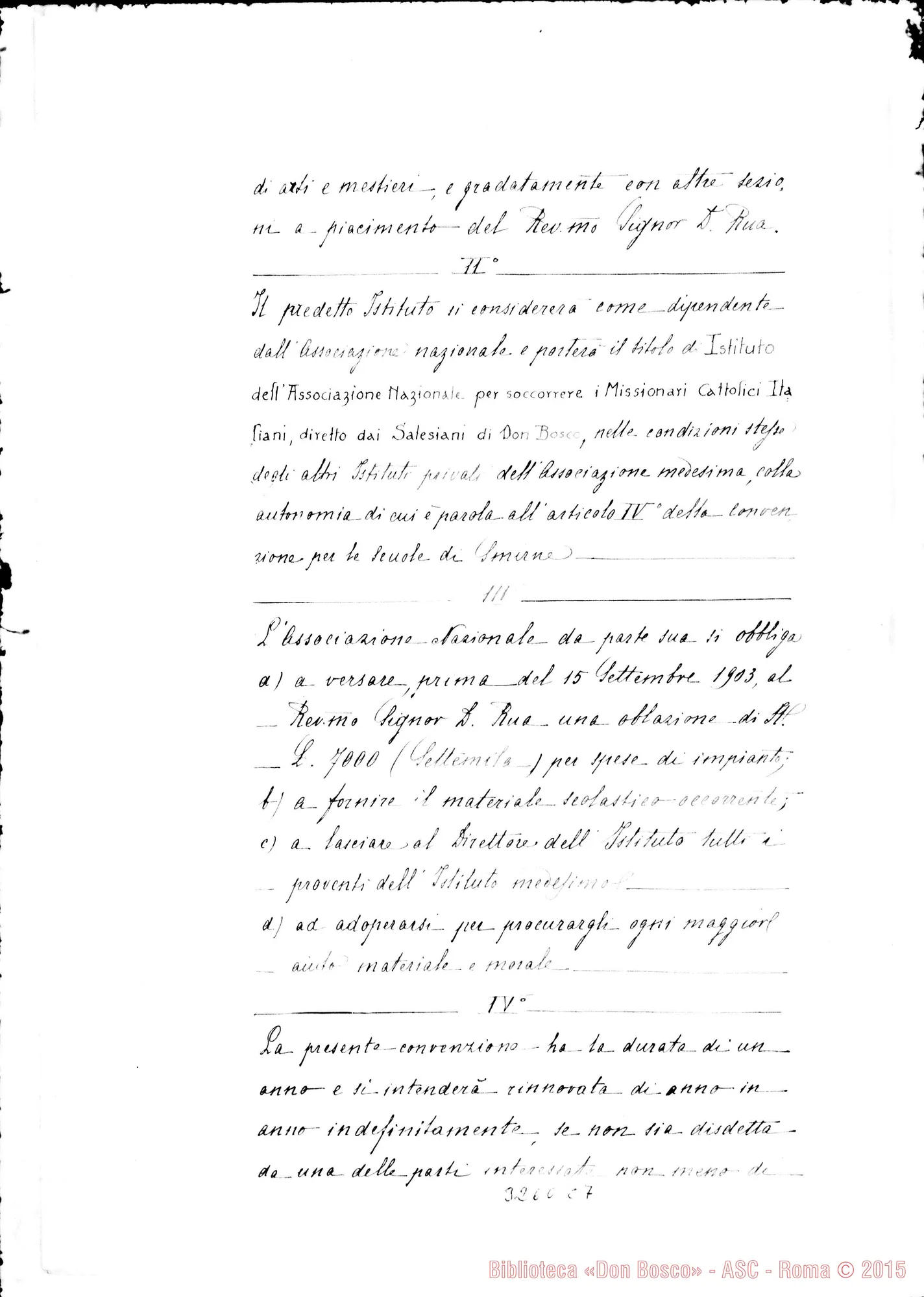 Fotogramma C 7 — Convenzione con TAssociazione Nazionale per soccorrere i Missionari
