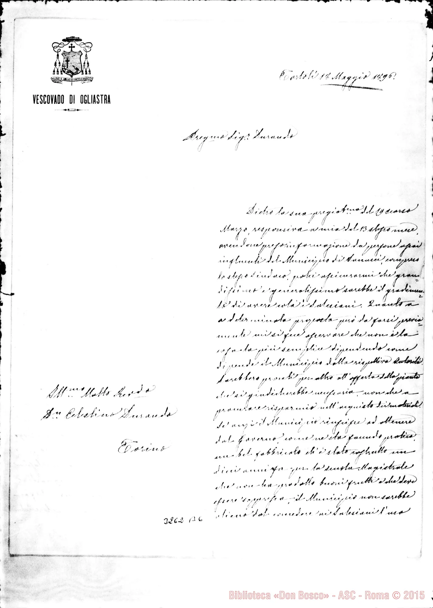Fotogramma B 6 — Salvatore Depau, vesc.-Don Durando. Tortoli, 18-05-1896