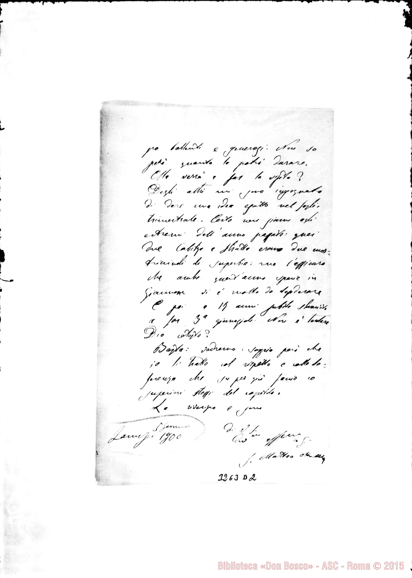 Fotogramma D 2 — Don Matteo Ottonello-Don Durando. Lanusei, 5-01-1900
