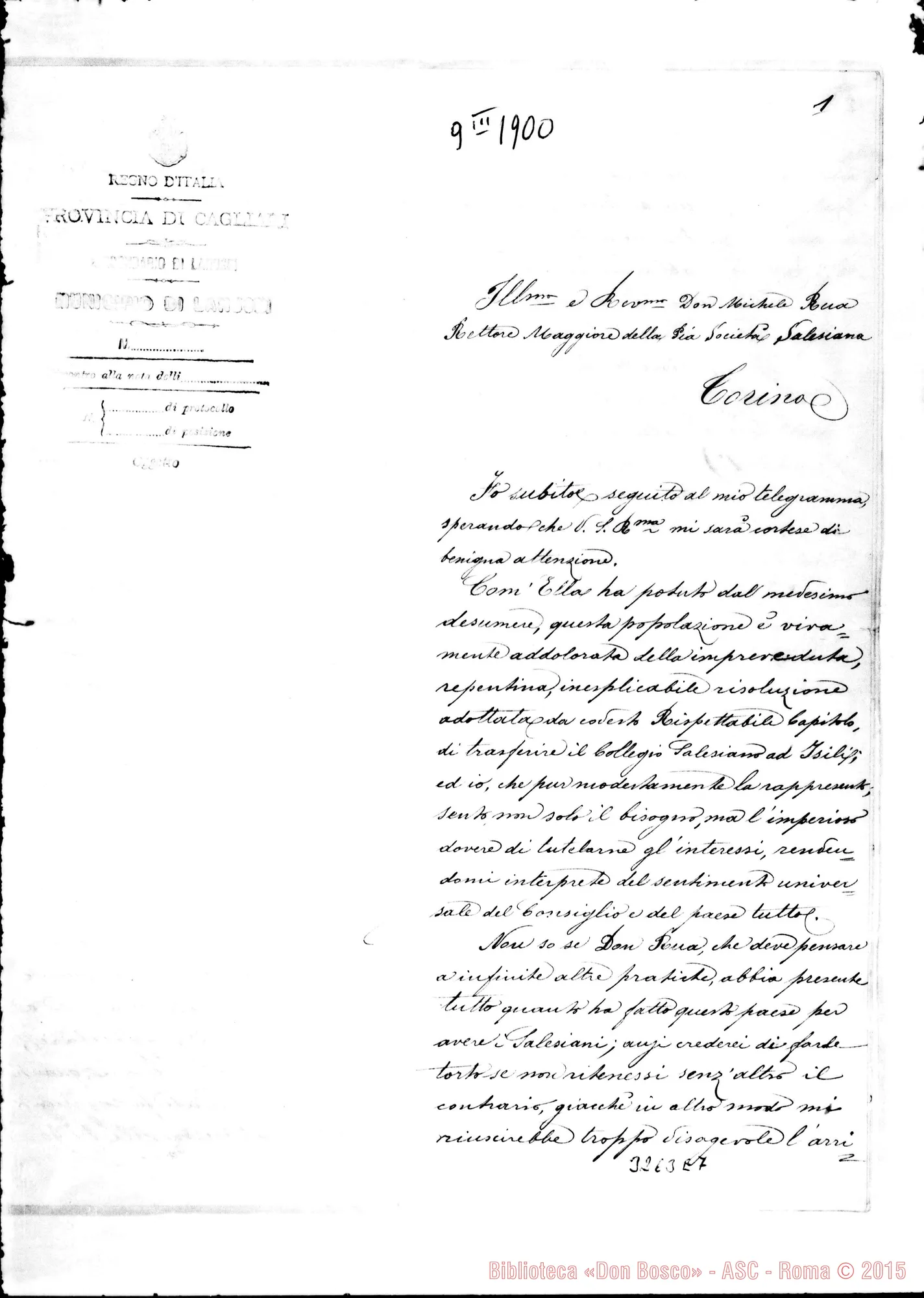 Fotogramma E 7 — Sindaco di Lanusei-Don Rua, il 9-03-1900