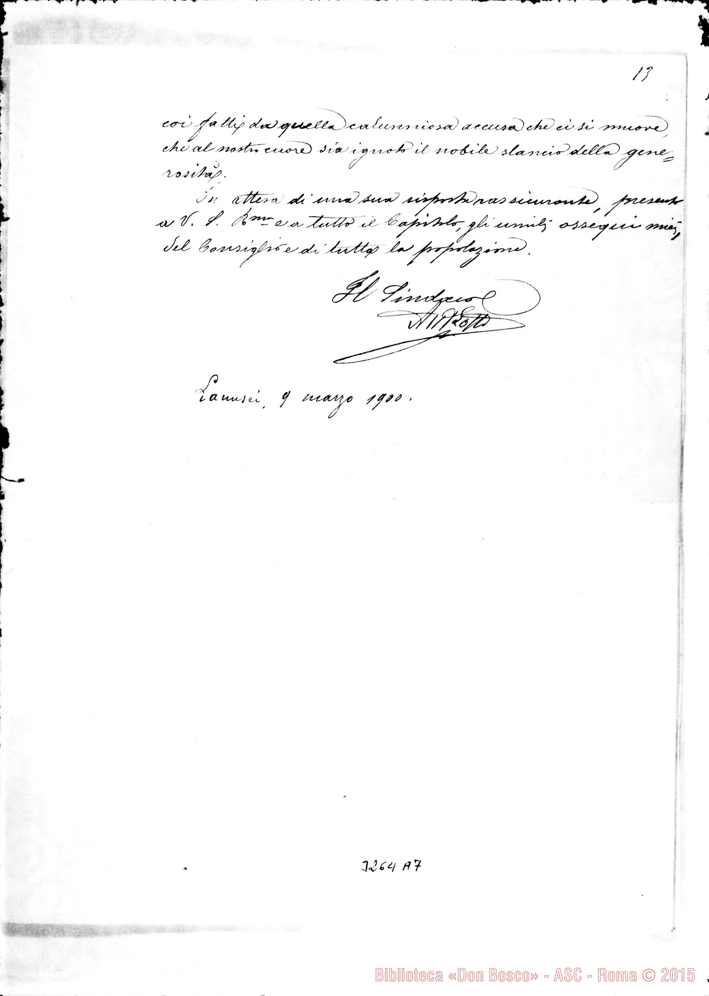 Fotogramma A 7 — Sindaco di Lanusei-Don Rua, il 9-03-1900