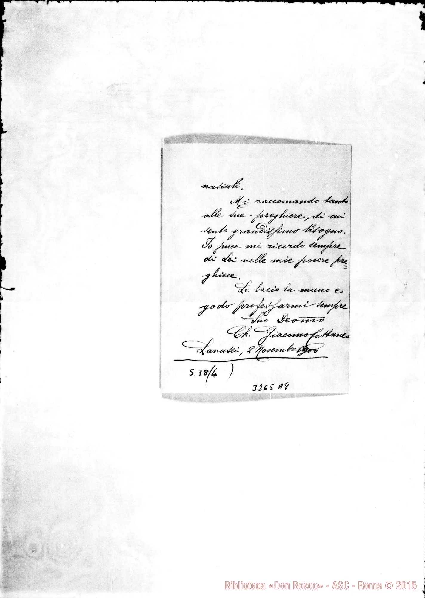 Fotogramma A 8 — Ch. Giacomo Cattaneo-Don Durando. Lanusei, 2-11-1900