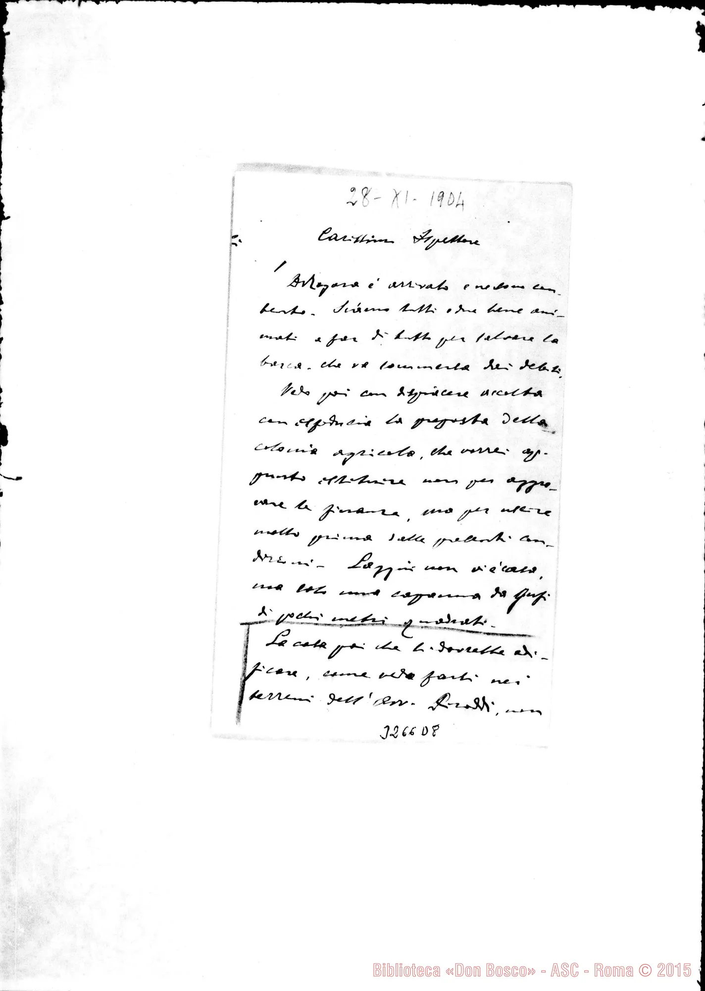 Fotogramma D 8 — Don Erminio Borio-Ispettore. Lanusei, 28-11-1904
