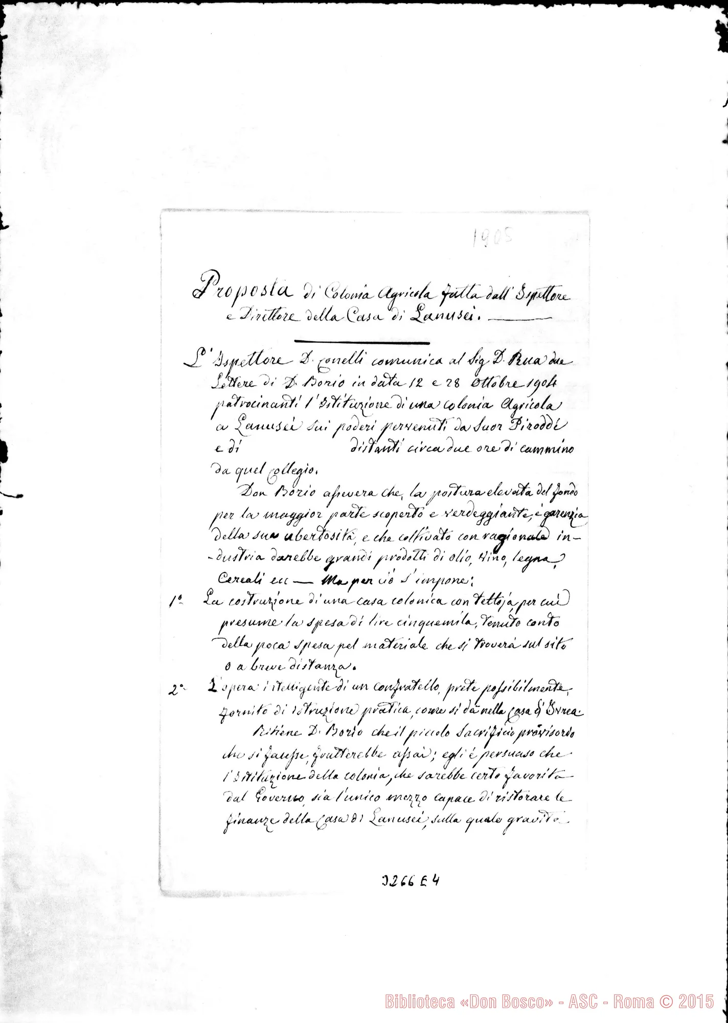 Fotogramma E 4 — Proposta di Colonia Agricola