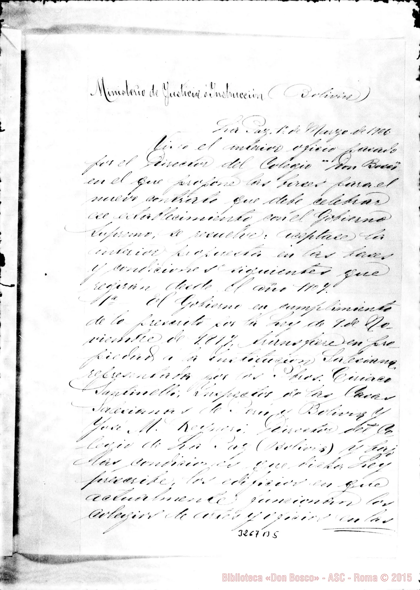 Fotogramma B 5 — Nuovo contratto nel 1906. Copia legalizzata