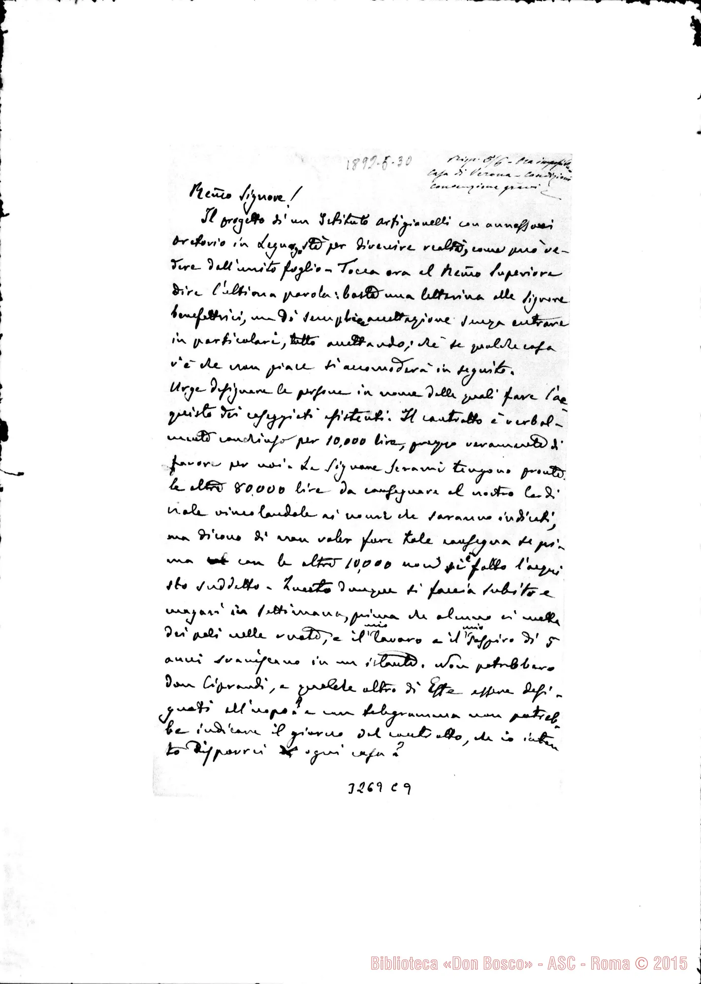 Fotogramma C 9 — Don Davide Demassari-Rev.mo Sig. Legnago, 30-05-1892